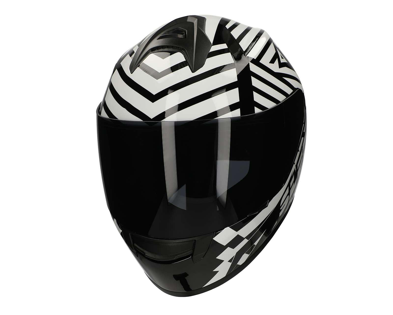 Casco para Motociclista Sleek Mediano Blanco/Negro