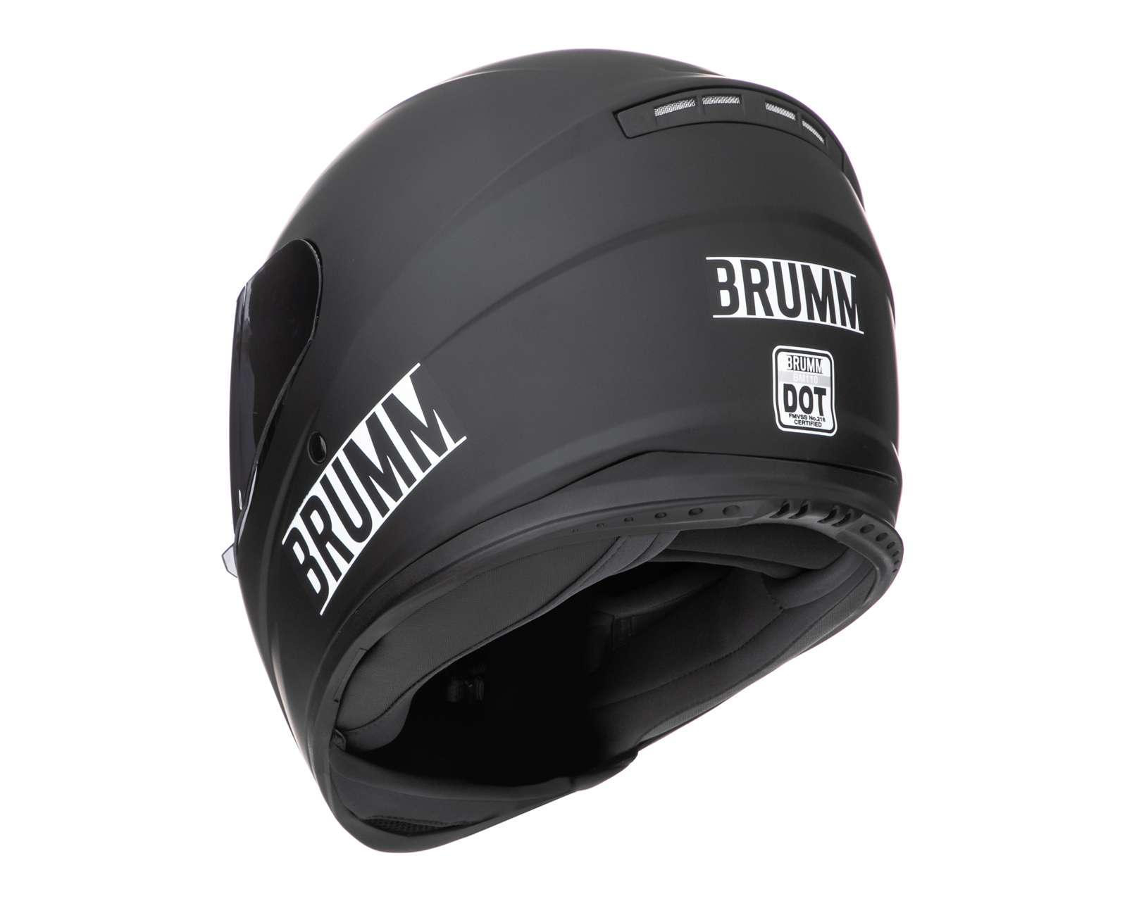 Foto 4 pulgar | Casco para Motociclista Brumm Extragrande Abatible Negro