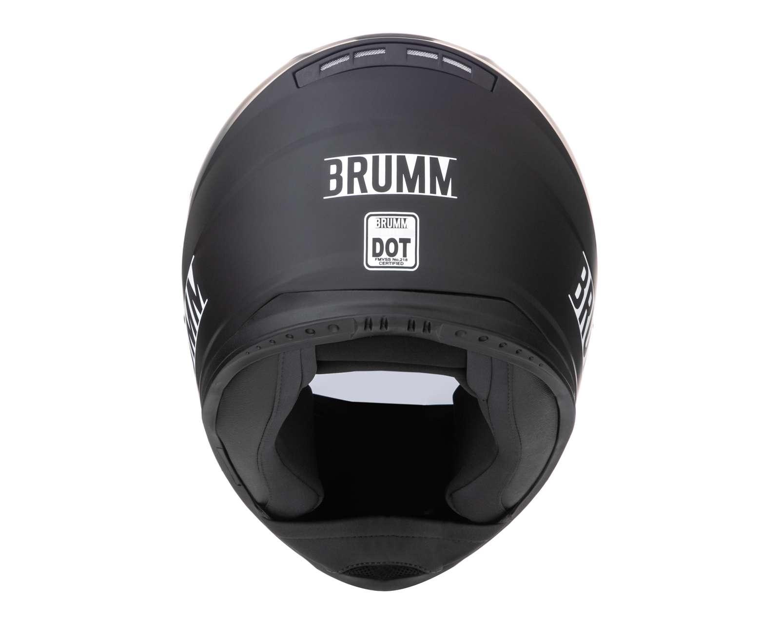Foto 5 pulgar | Casco para Motociclista Brumm Extragrande Abatible Negro