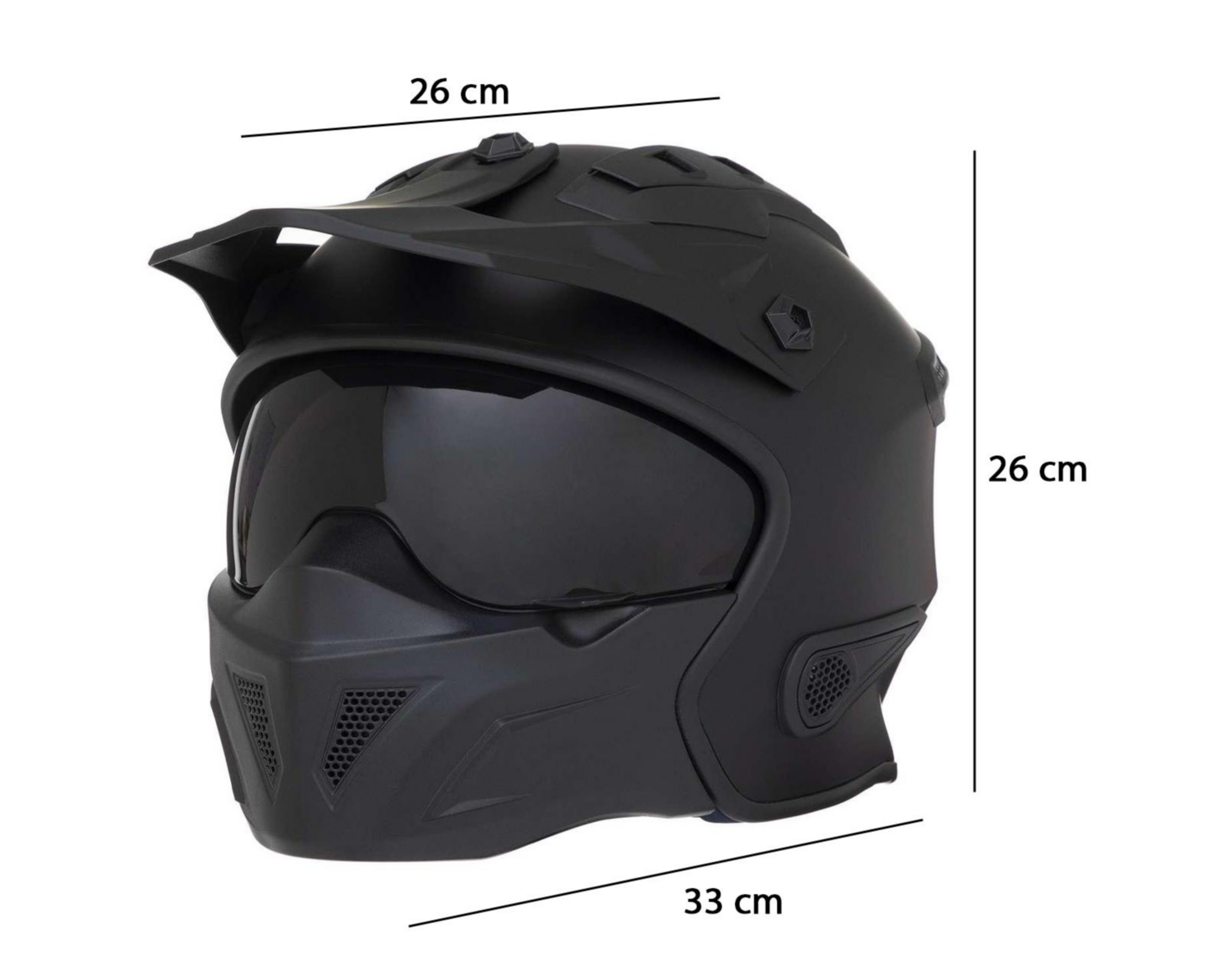 Foto 11 pulgar | Casco para Motociclista Brumm Extragrande Negro