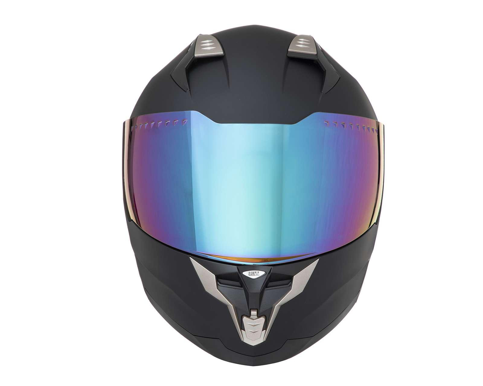 Foto 7 pulgar | Casco para Motociclista Brumm Extra Grande Negro