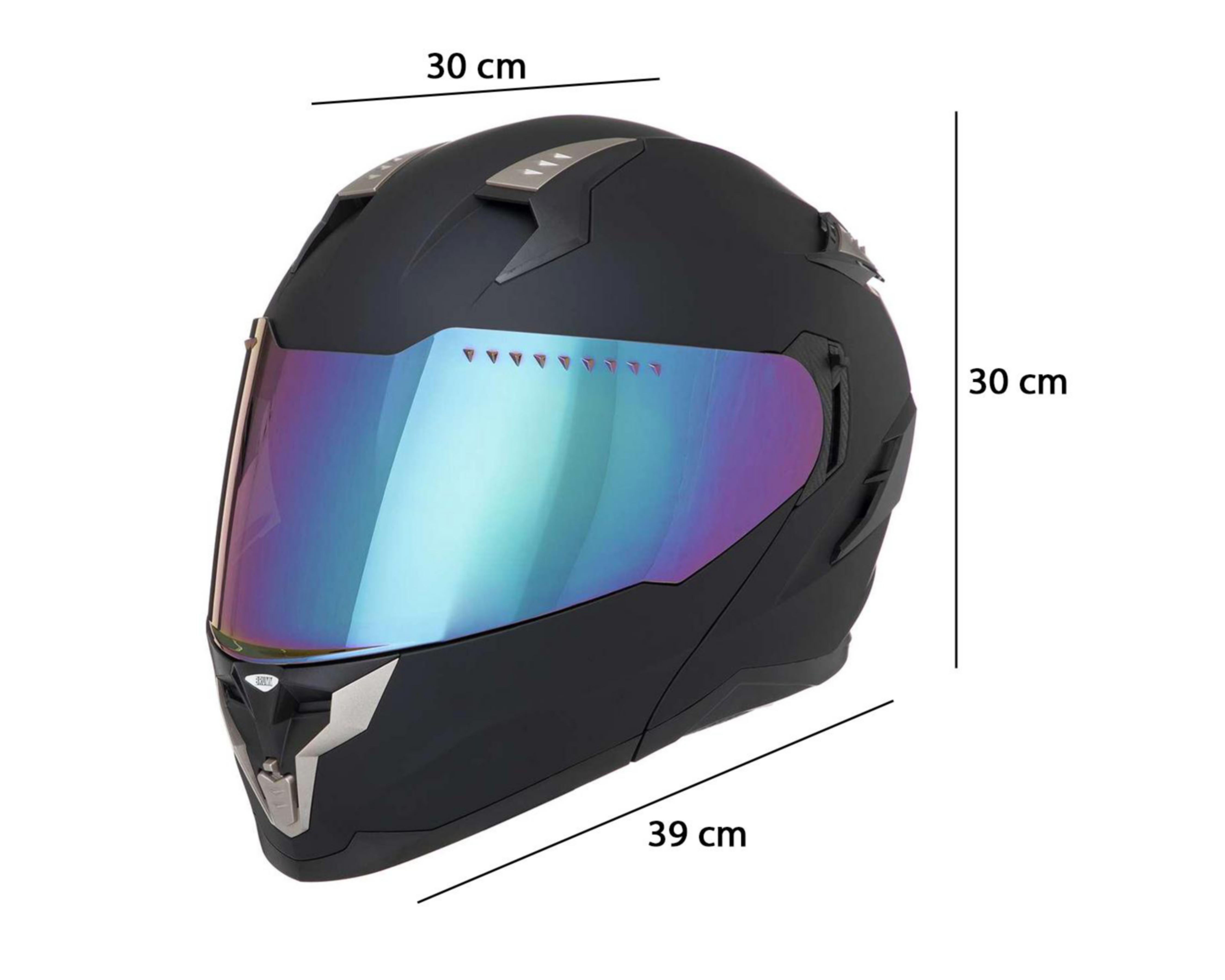 Foto 8 | Casco para Motociclista Brumm Mediano Negro