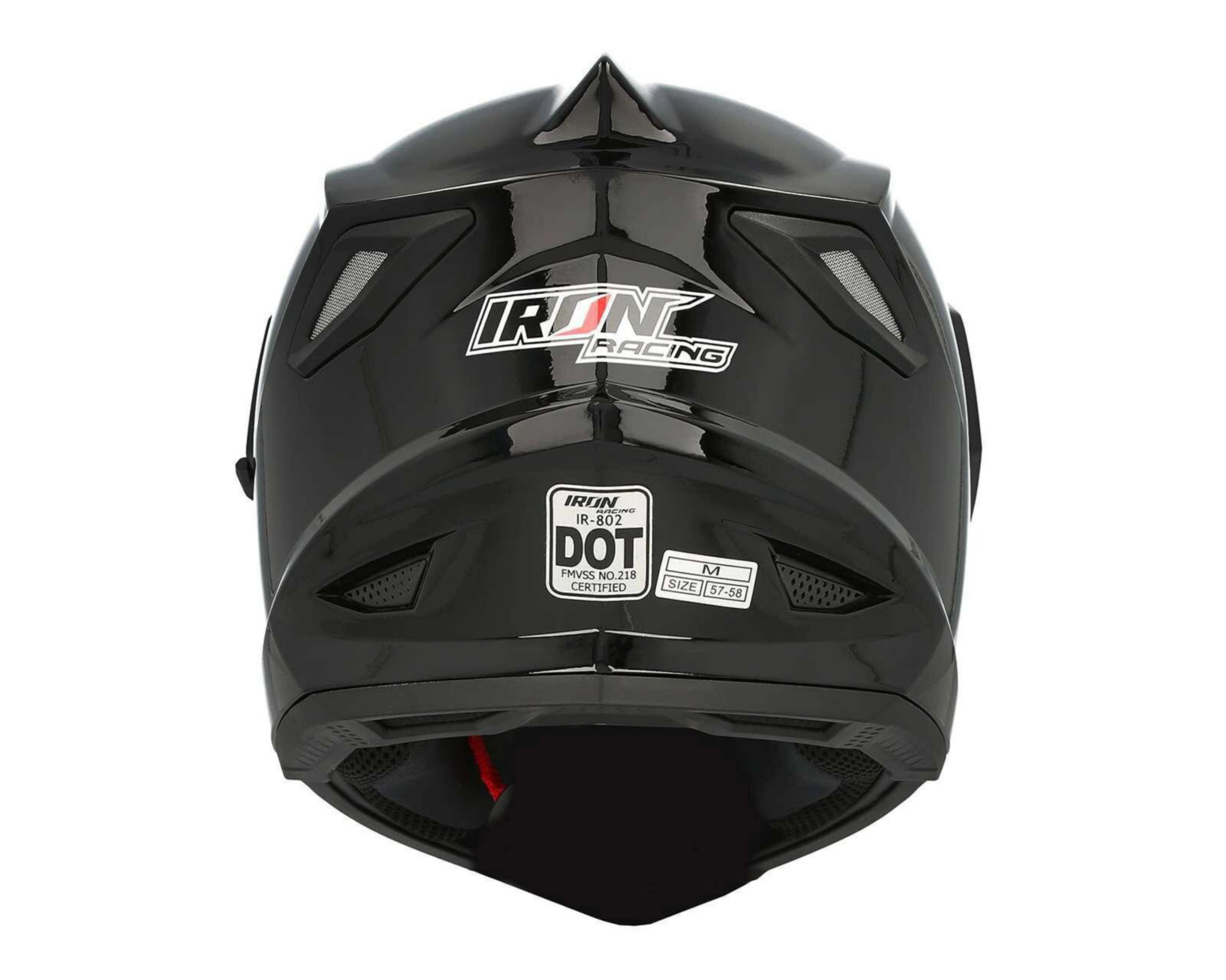 Foto 4 | Casco para Motociclista Iron Racing Cross Mediano Negro