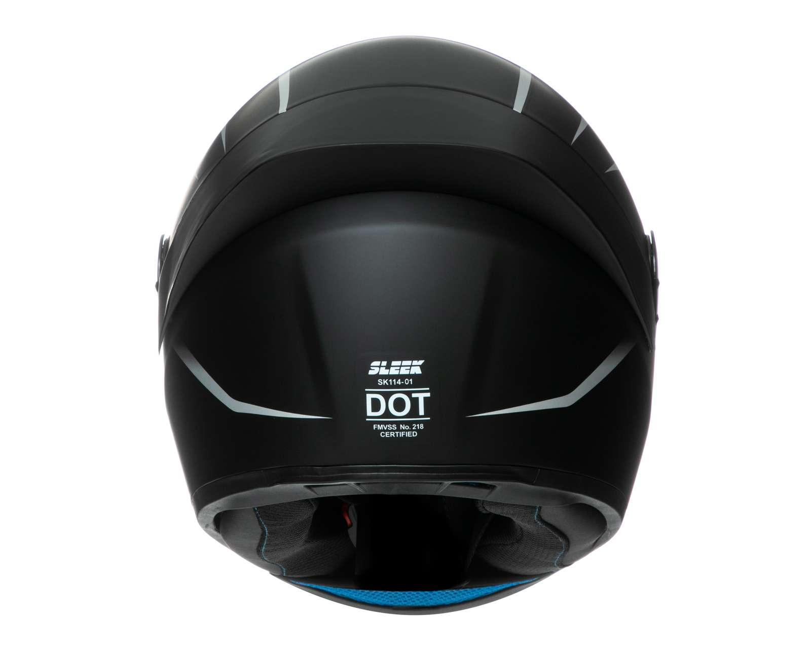 Foto 5 pulgar | Casco para Motociclista Sleek Extragrande Negro