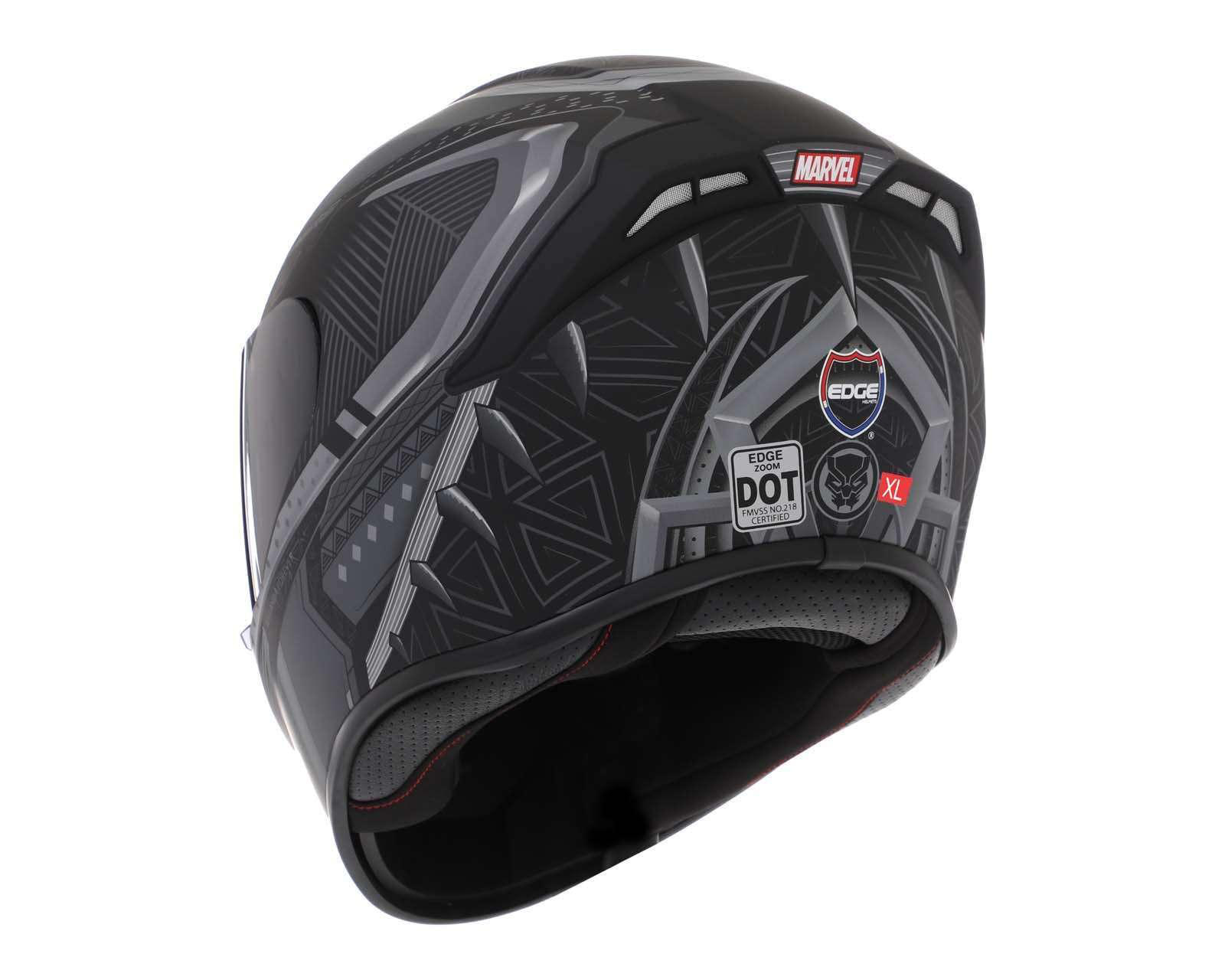 Foto 5 pulgar | Casco para Motociclista Edge Extragrande Black Panther Negro