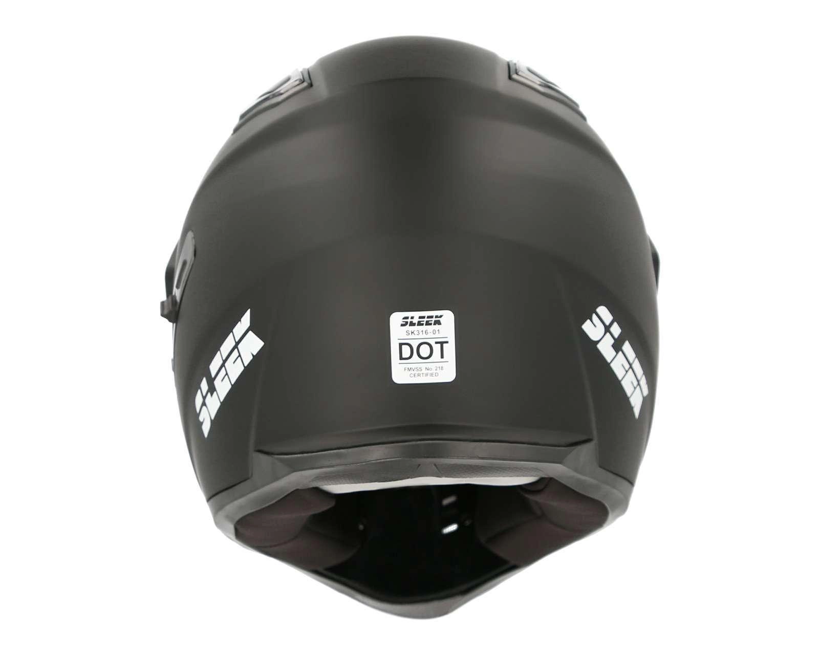 Foto 5 pulgar | Casco para Motociclista Sleek Extragrande Negro