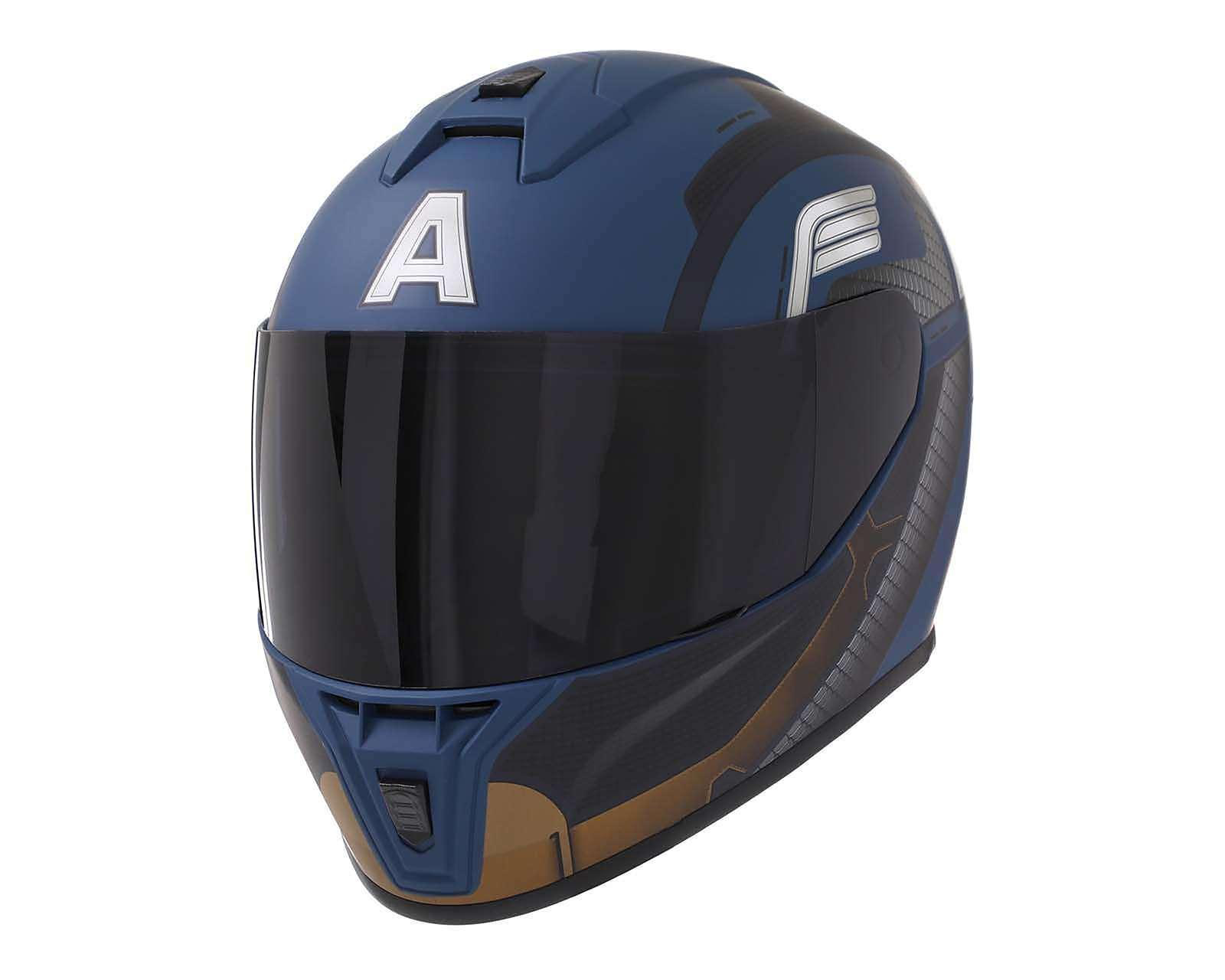 Casco para Motociclista Edge Extragrande Capitán América Azul