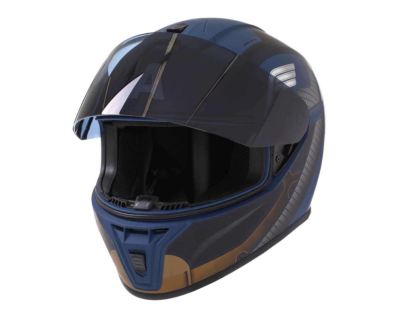 Foto 3 pulgar | Casco para Motociclista Edge Mediano Capitán América Azul