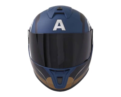 Foto 7 | Casco para Motociclista Edge Mediano Capitán América Azul