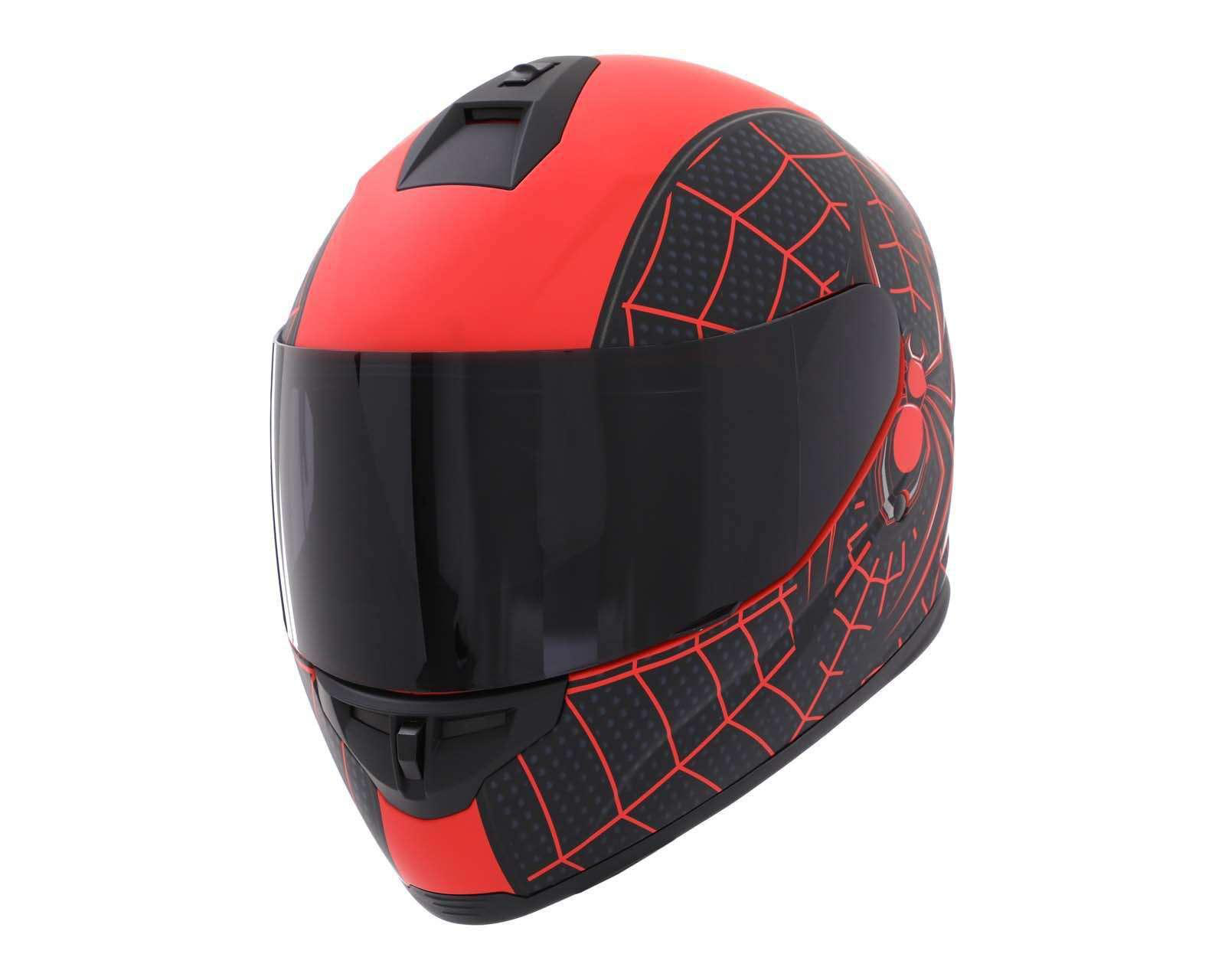 Foto 2 pulgar | Casco para Motociclista Edge Extragrande Miles Morales Rojo