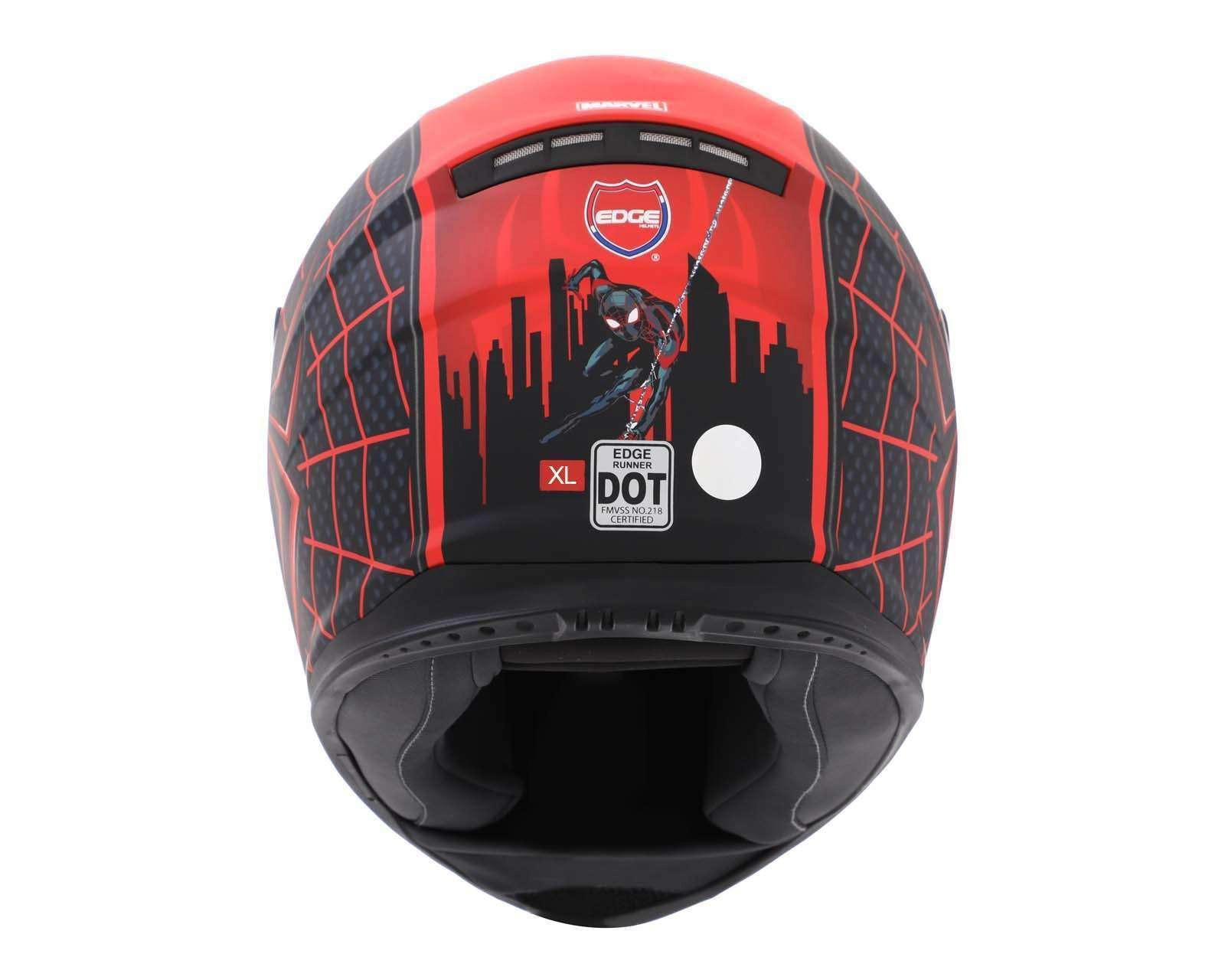 Foto 5 pulgar | Casco para Motociclista Edge Extragrande Miles Morales Rojo