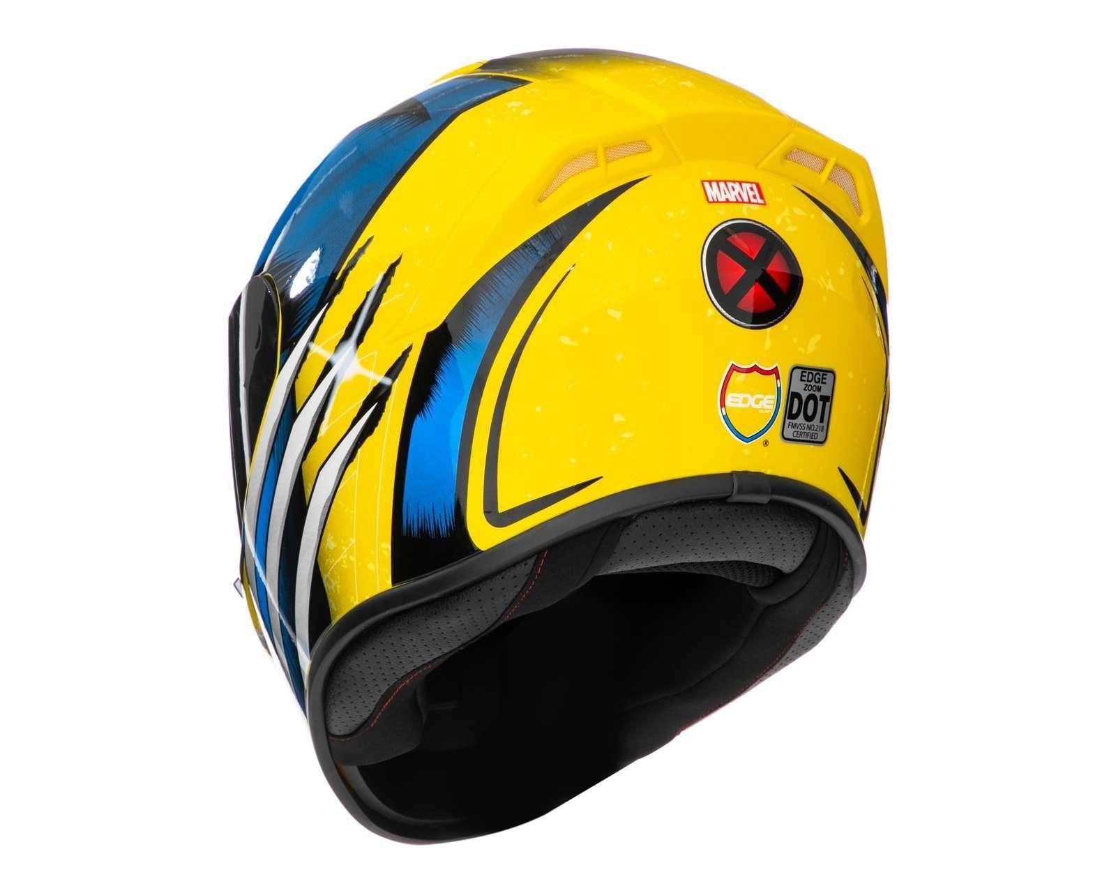 Foto 4 pulgar | Casco para Motociclista Edge Extragrande Wolverine Amarillo