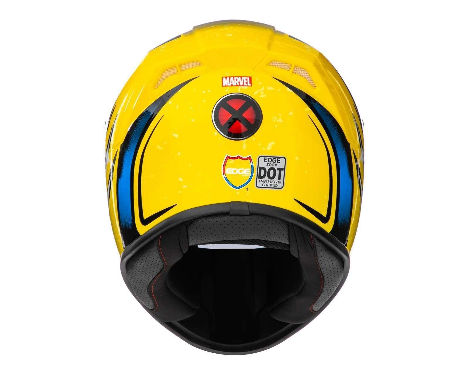 Foto 5 pulgar | Casco para Motociclista Edge Extragrande Wolverine Amarillo