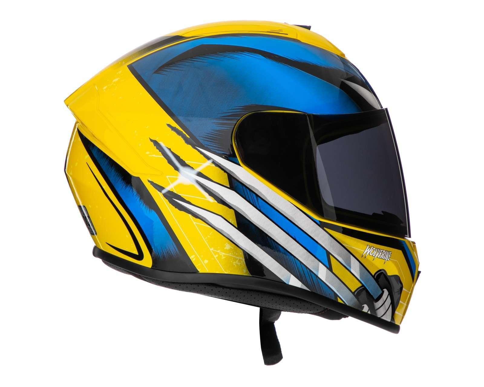 Foto 6 pulgar | Casco para Motociclista Edge Extragrande Wolverine Amarillo