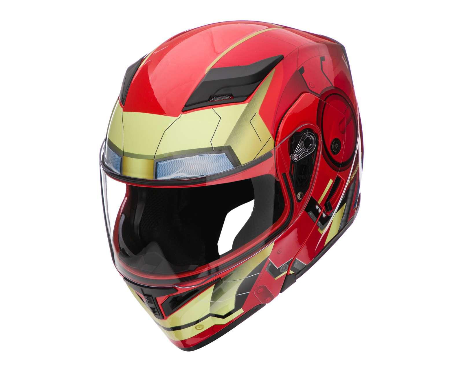 Foto 2 pulgar | Casco para Motociclista Edge Extragrande Iron Man Rojo