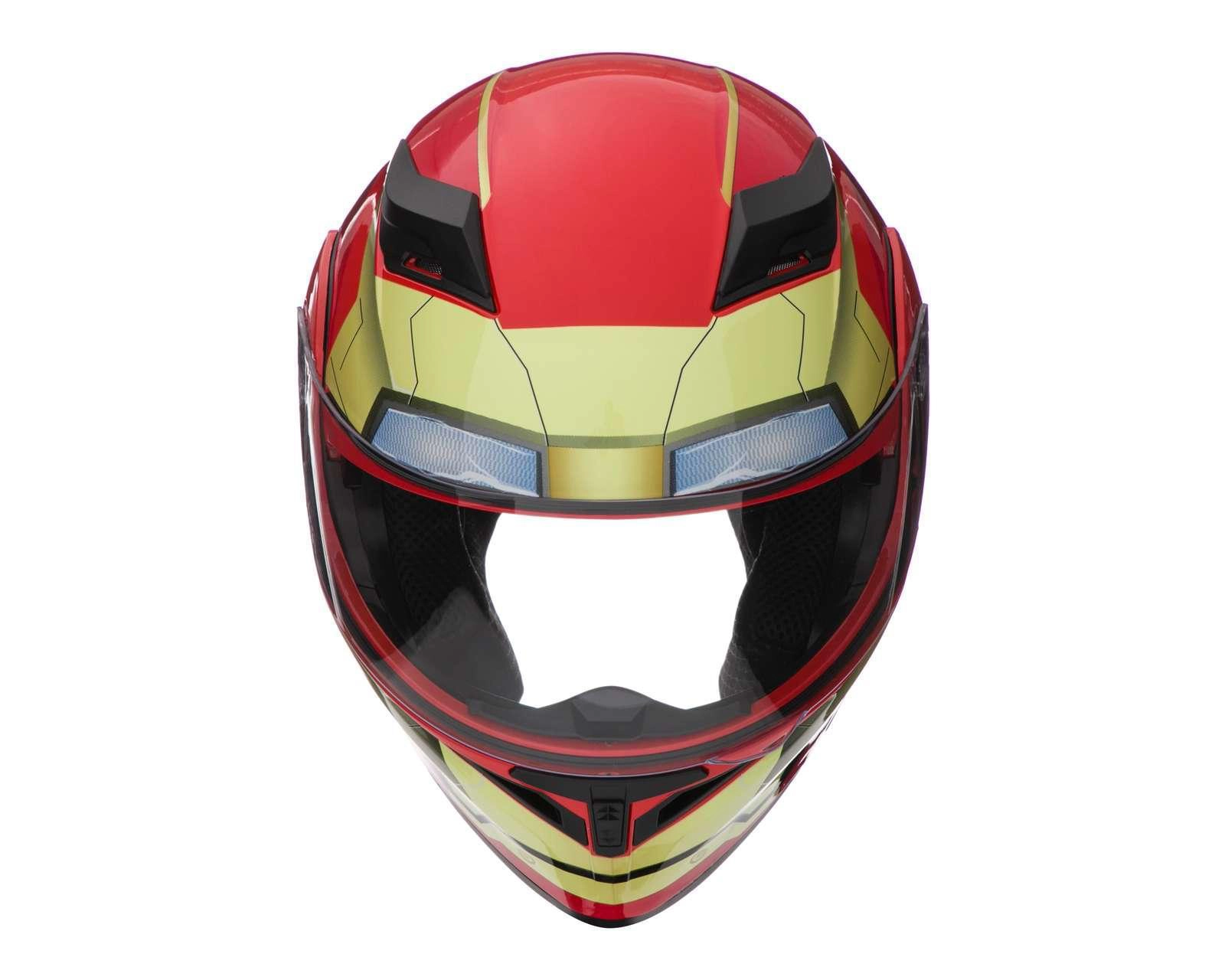 Foto 7 pulgar | Casco para Motociclista Edge Extragrande Iron Man Rojo