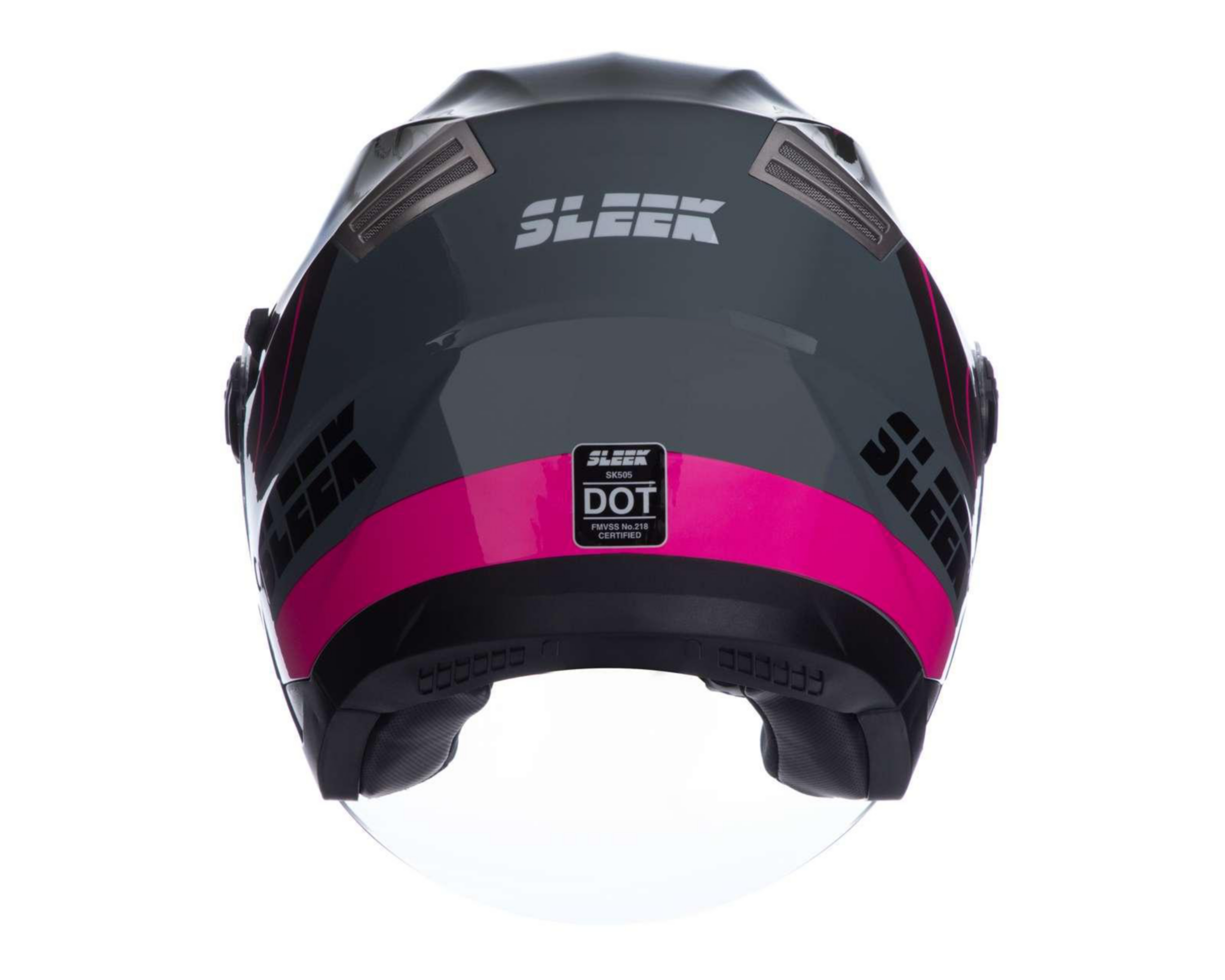 Foto 5 pulgar | Casco para Motociclista Sleek Chico Negro