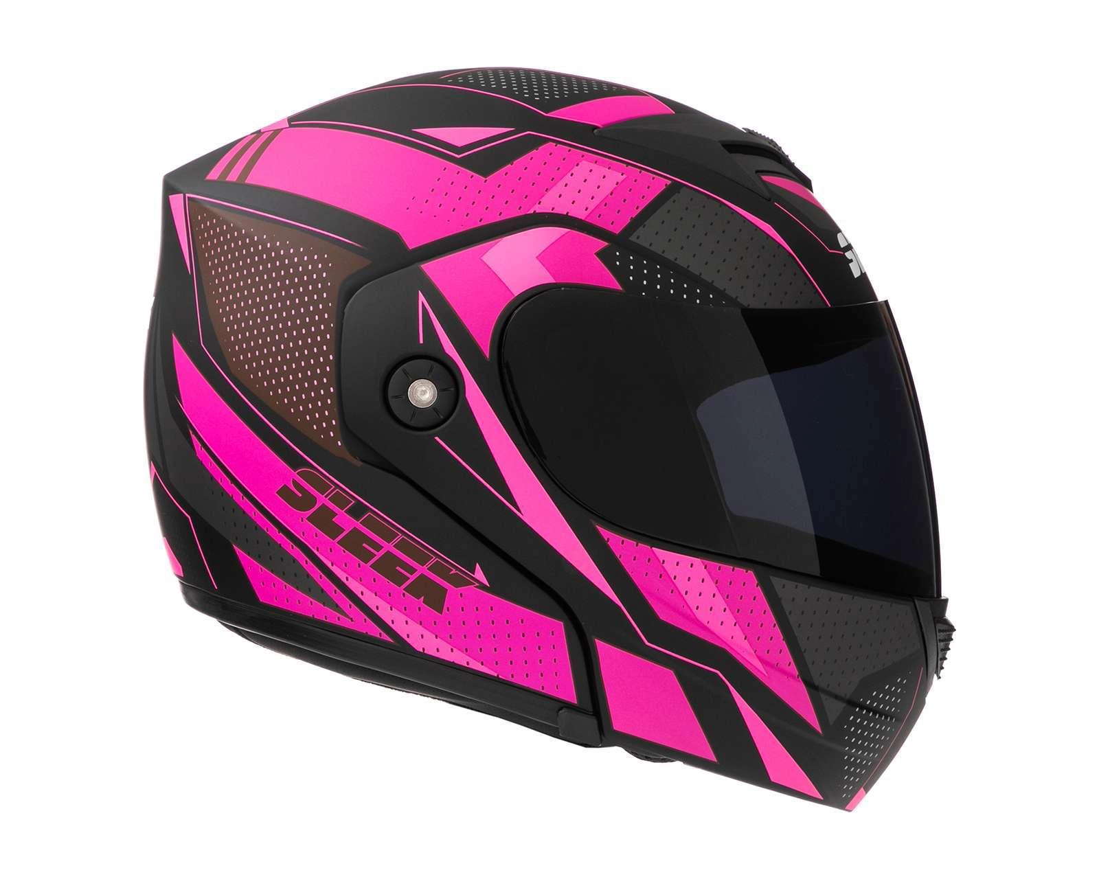 Foto 5 | Casco para Motociclista Sleek Chico Abatible Rosa