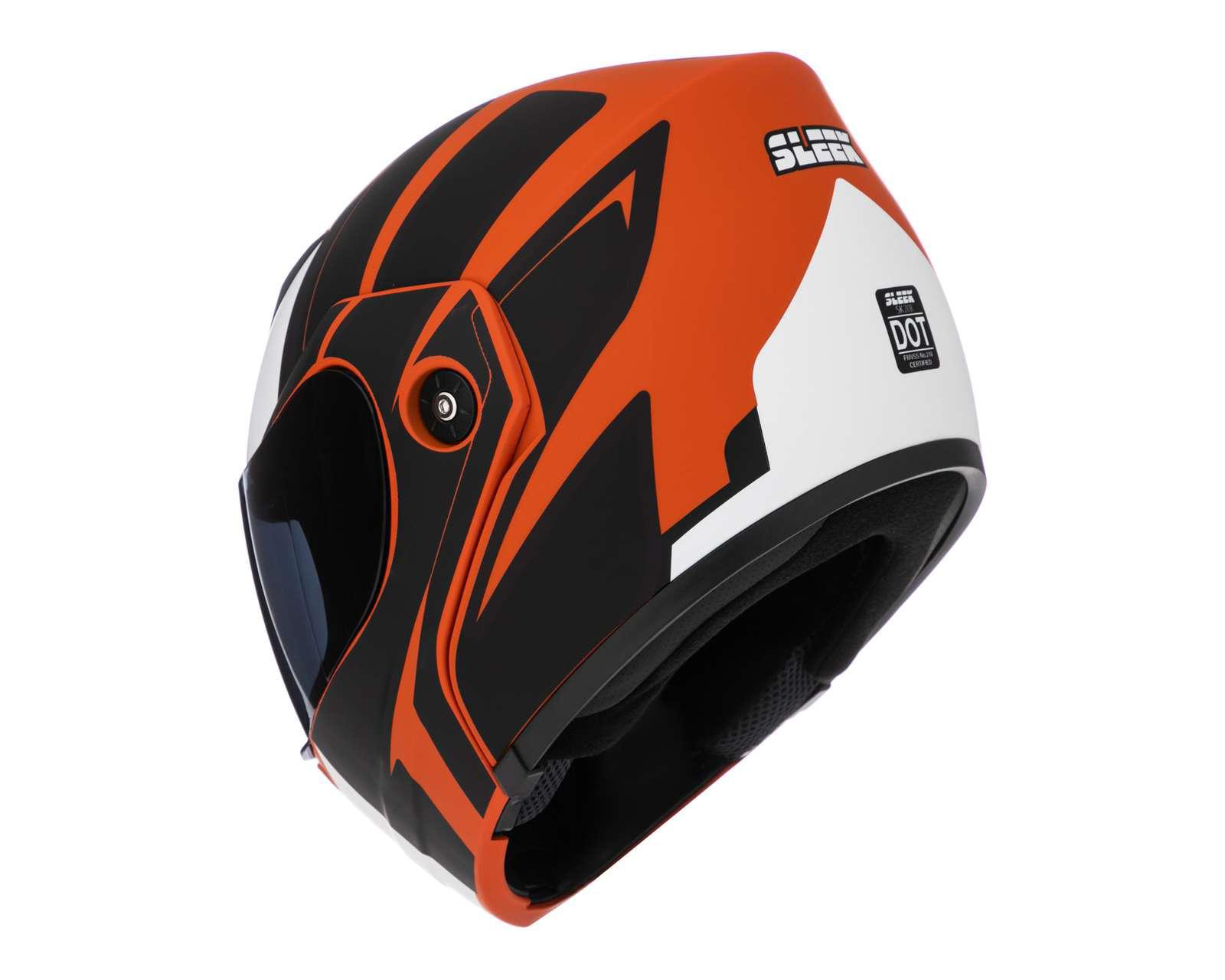 Foto 4 pulgar | Casco para Motociclista Sleek Extragrande Anaranjado