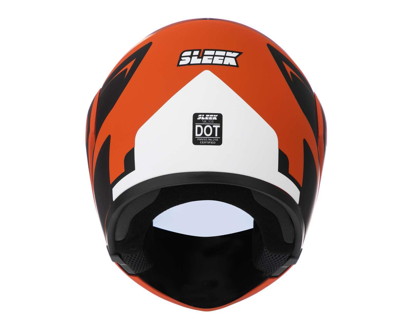 Foto 5 pulgar | Casco para Motociclista Sleek Extragrande Anaranjado