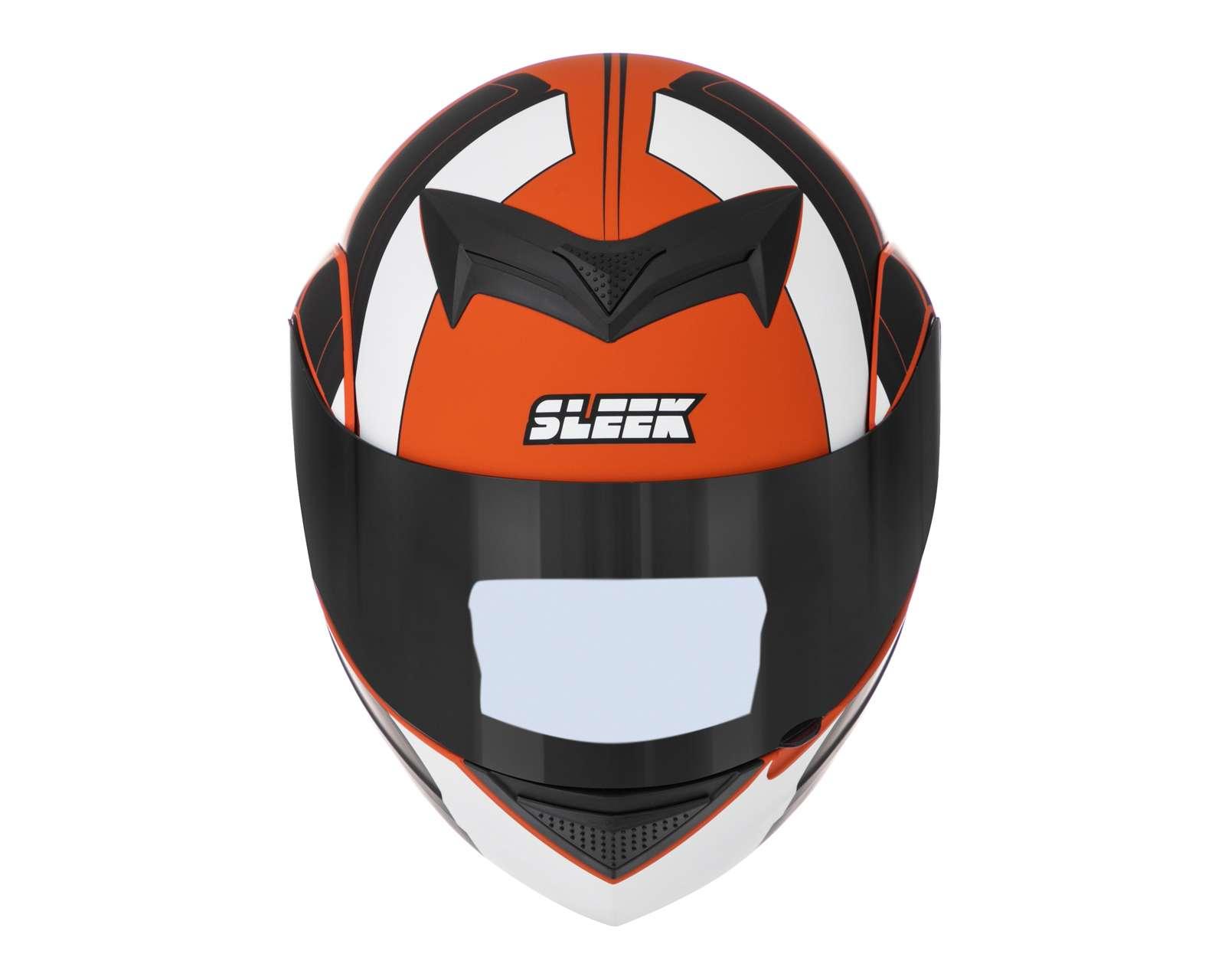 Foto 7 pulgar | Casco para Motociclista Sleek Extragrande Anaranjado