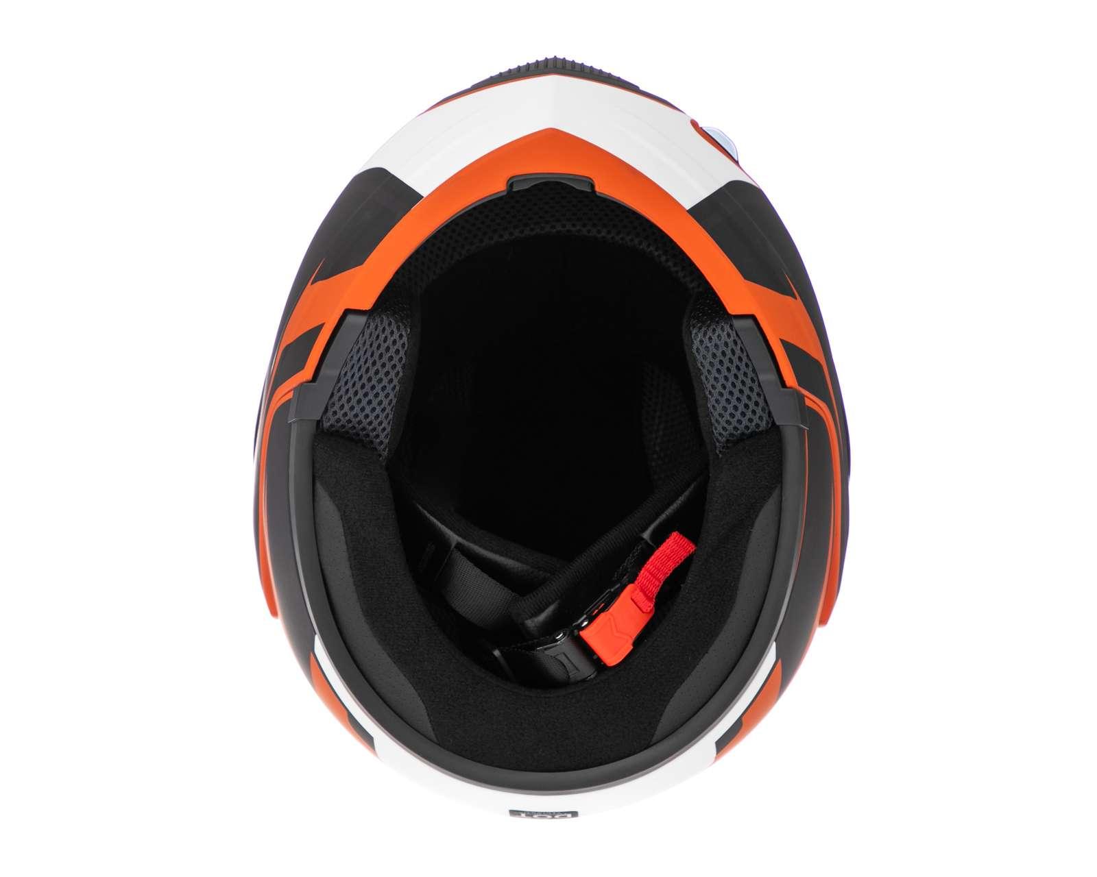 Foto 8 pulgar | Casco para Motociclista Sleek Extragrande Anaranjado