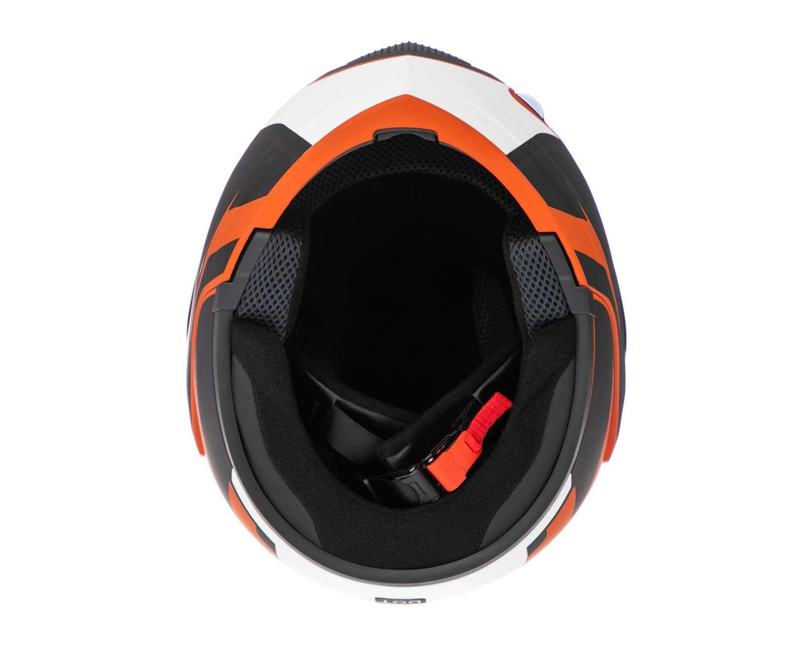 Foto 8 pulgar | Casco para Motociclista Sleek Grande Anaranjado