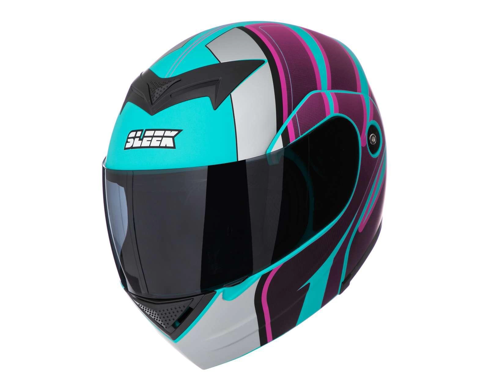 Casco para Motociclista Sleek Extragrande Azul/Morado