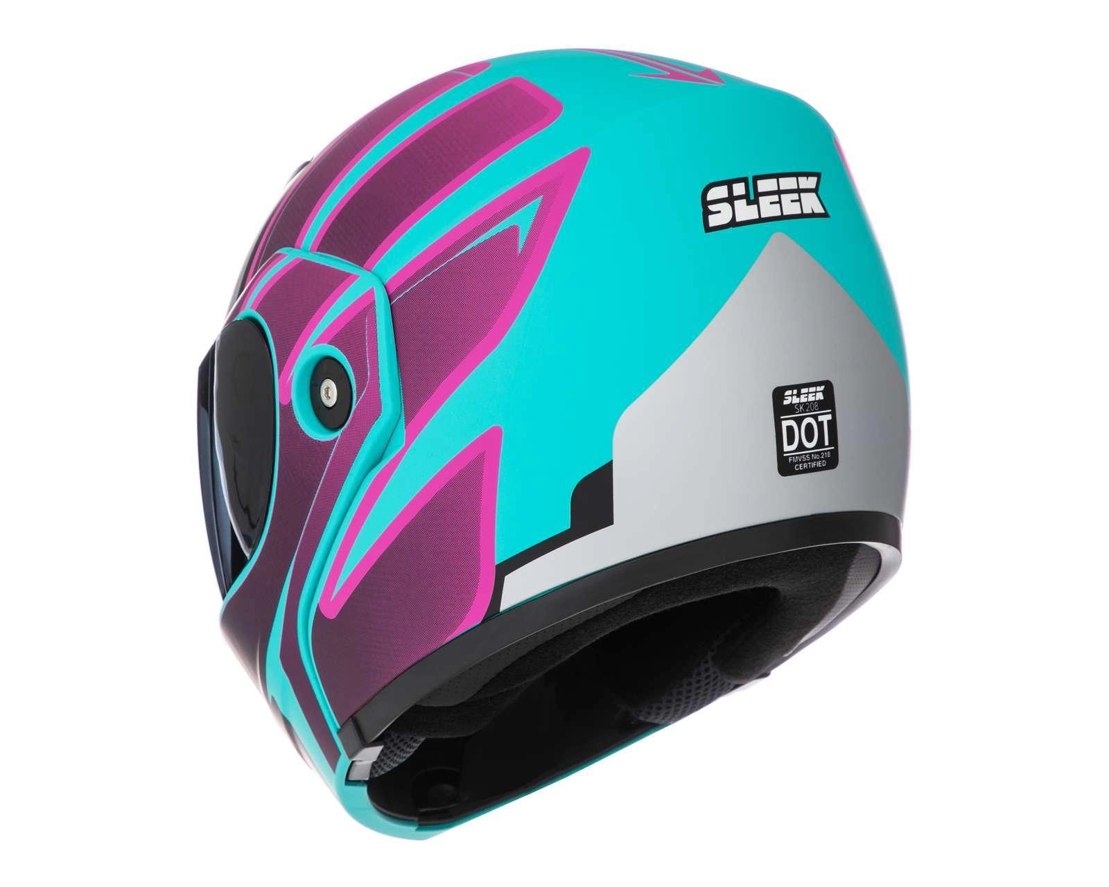 Foto 4 pulgar | Casco para Motociclista Sleek Extragrande Azul/Morado