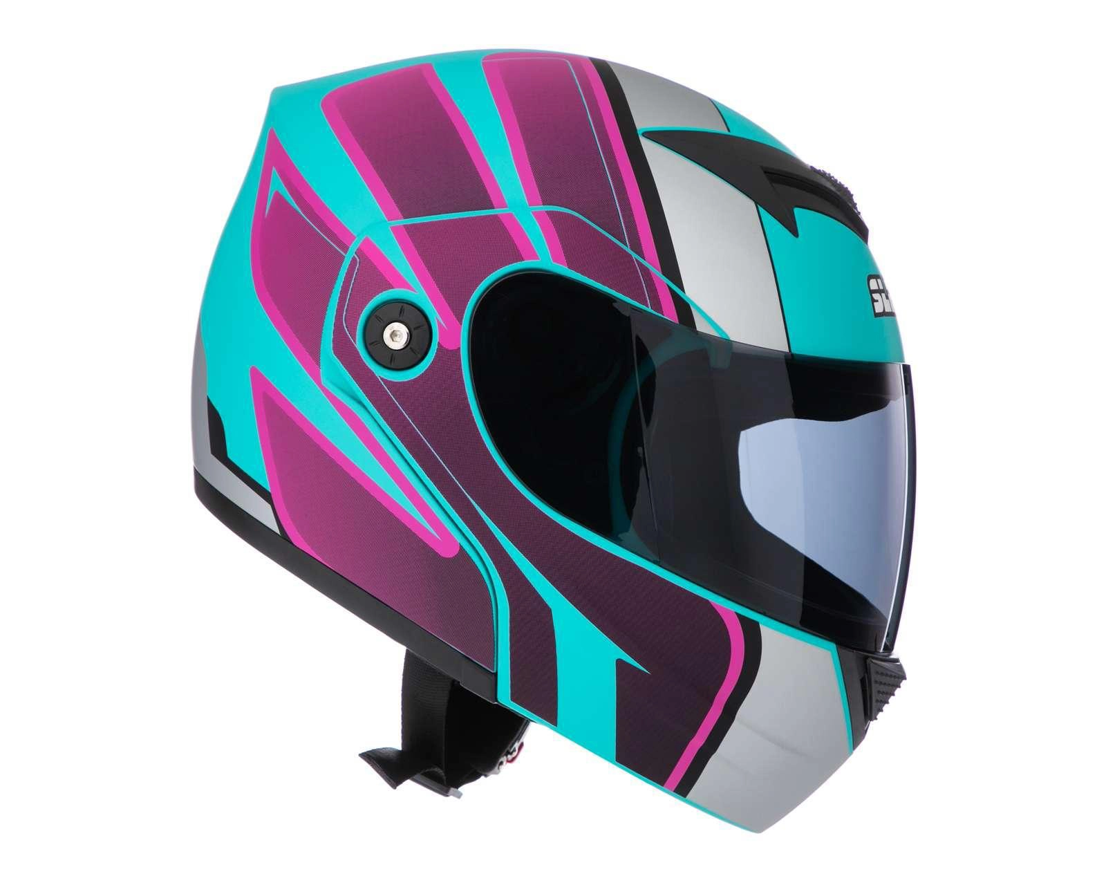 Foto 6 pulgar | Casco para Motociclista Sleek Extragrande Azul/Morado