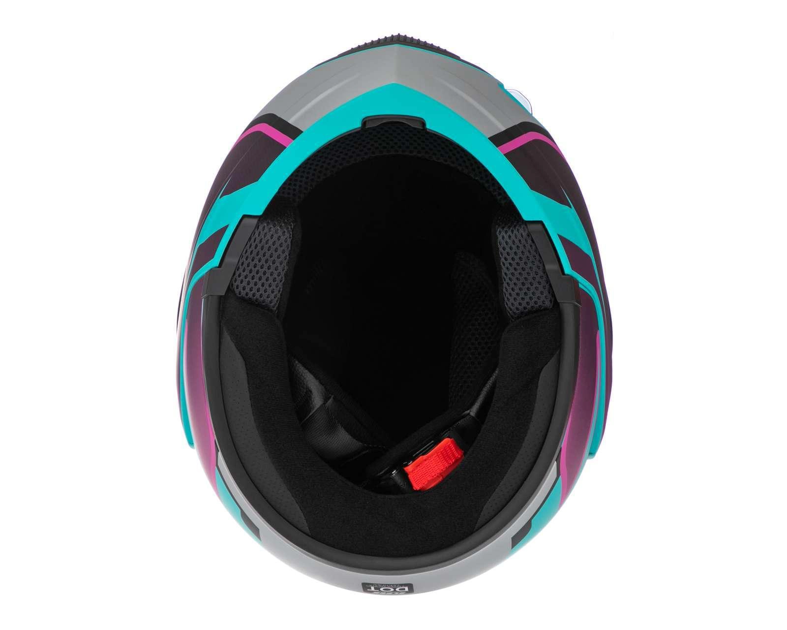 Foto 8 pulgar | Casco para Motociclista Sleek Extragrande Azul/Morado