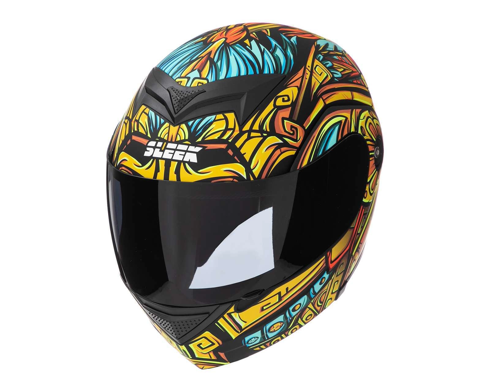 Casco para Motociclista Sleek Extragrande Abatible Dorado