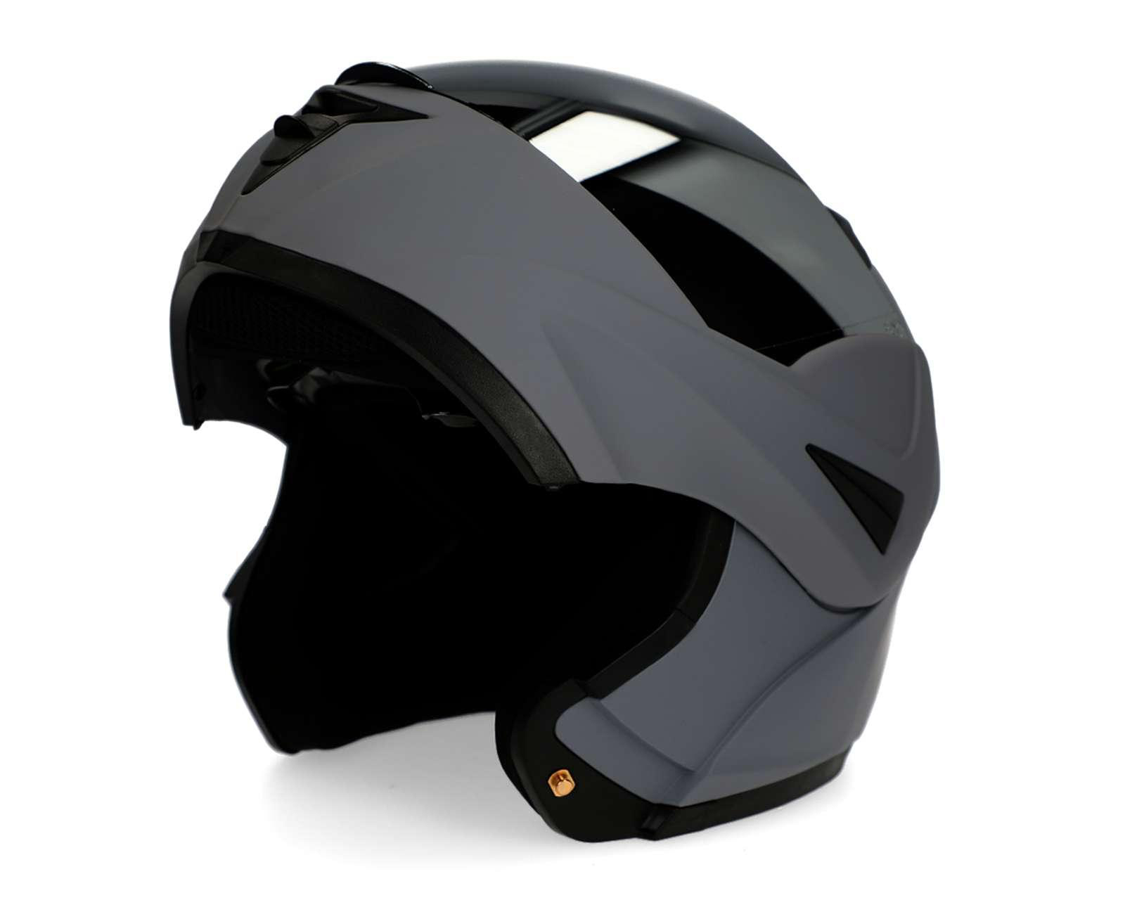 Foto 2 pulgar | Casco para Motociclista Sleek Grande Gris