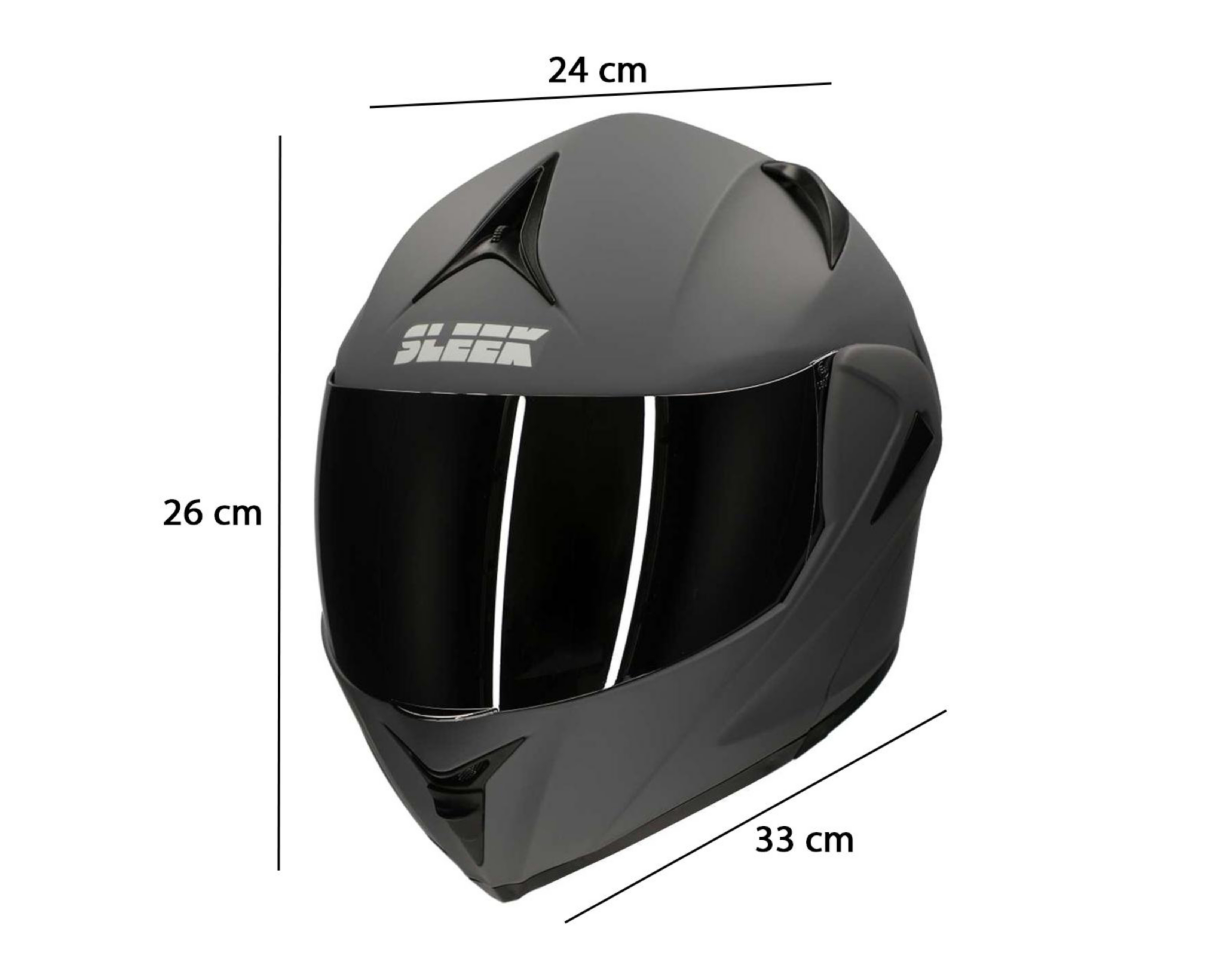 Foto 10 pulgar | Casco para Motociclista Sleek Grande Gris