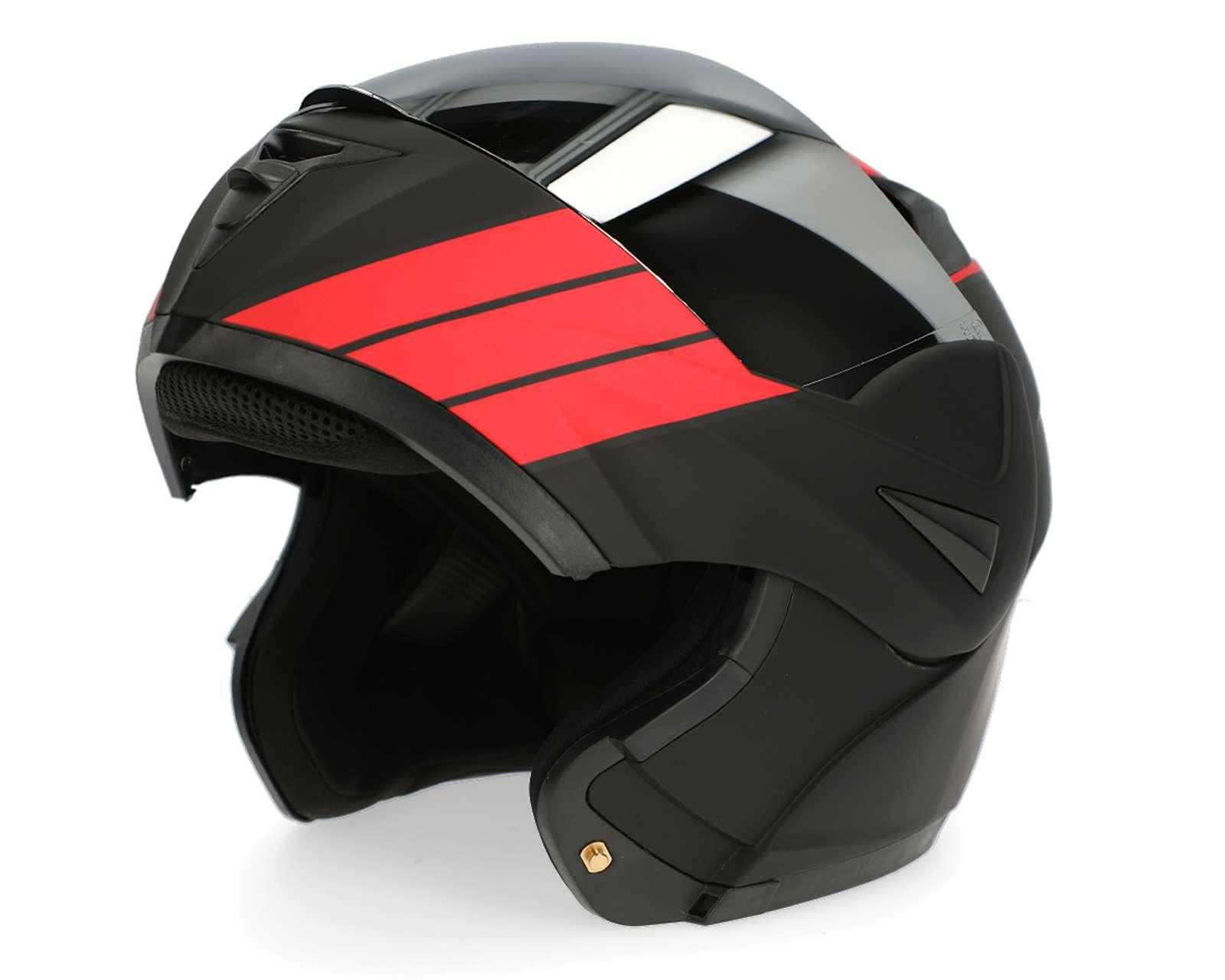 Foto 2 pulgar | Casco para Motociclista Sleek Extragrande Negro