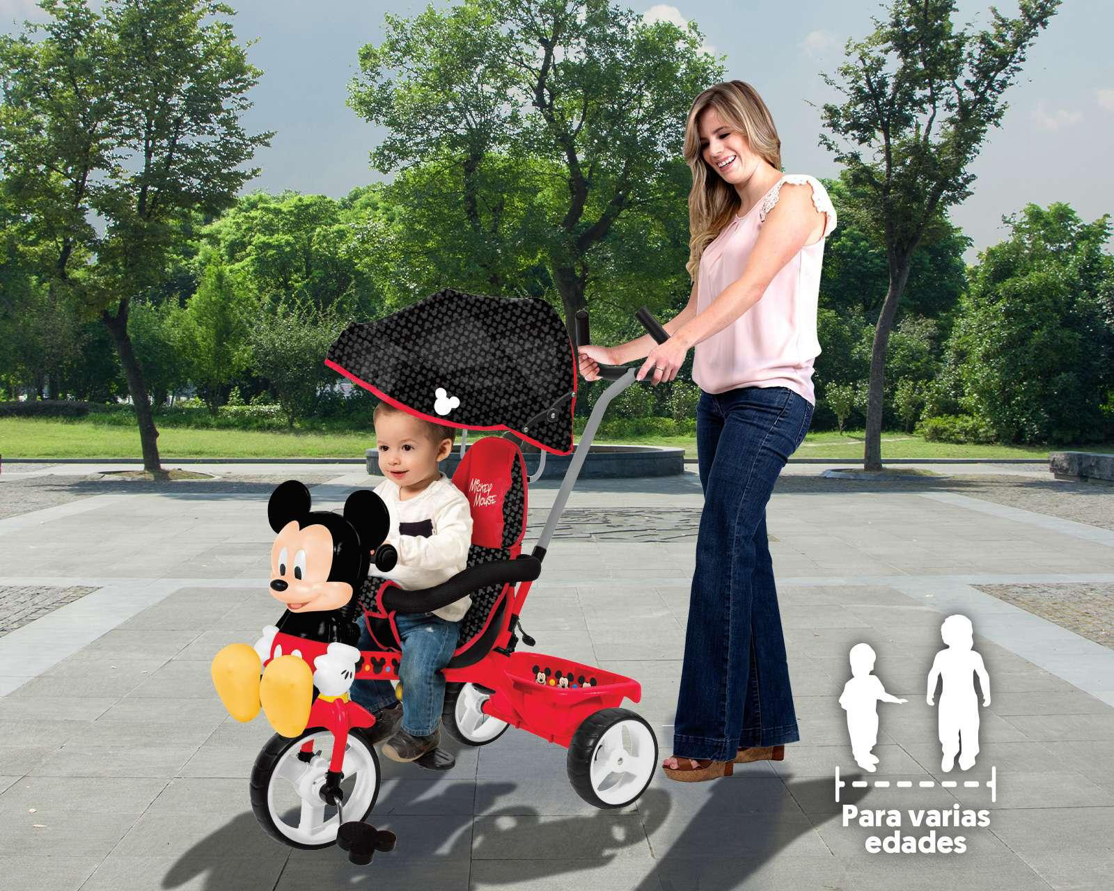 Foto 3 pulgar | Triciclo Etapas Flying Wheel Mickey Mouse 3 en 1