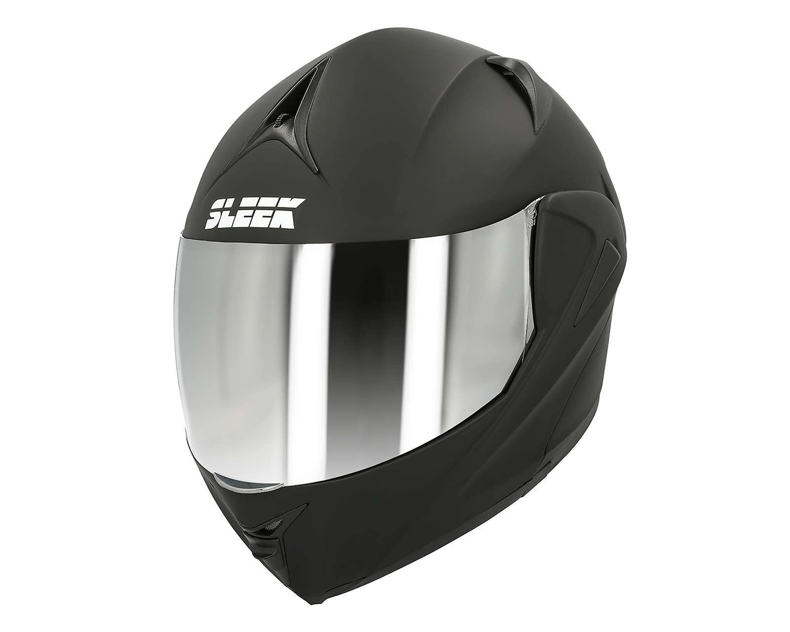 Foto 2 pulgar | Casco para Motociclista Sleek Mediano Visor Doble Negro