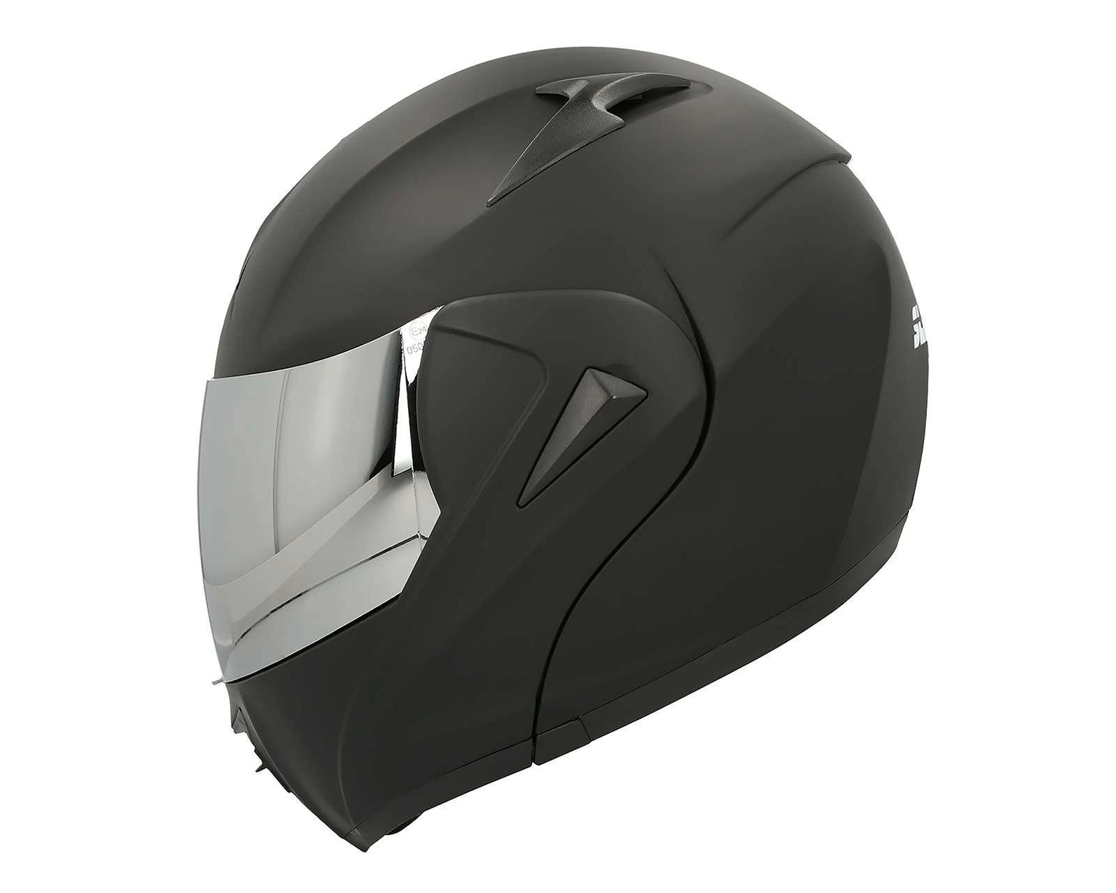 Foto 3 pulgar | Casco para Motociclista Sleek Mediano Visor Doble Negro