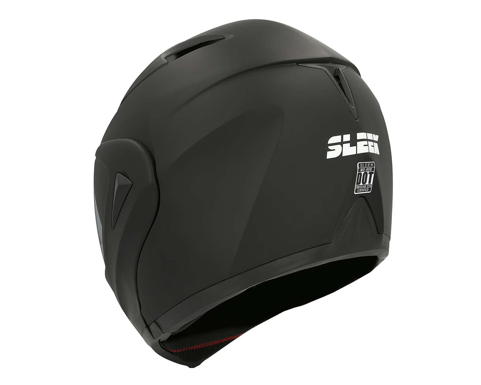 Foto 4 pulgar | Casco para Motociclista Sleek Mediano Visor Doble Negro