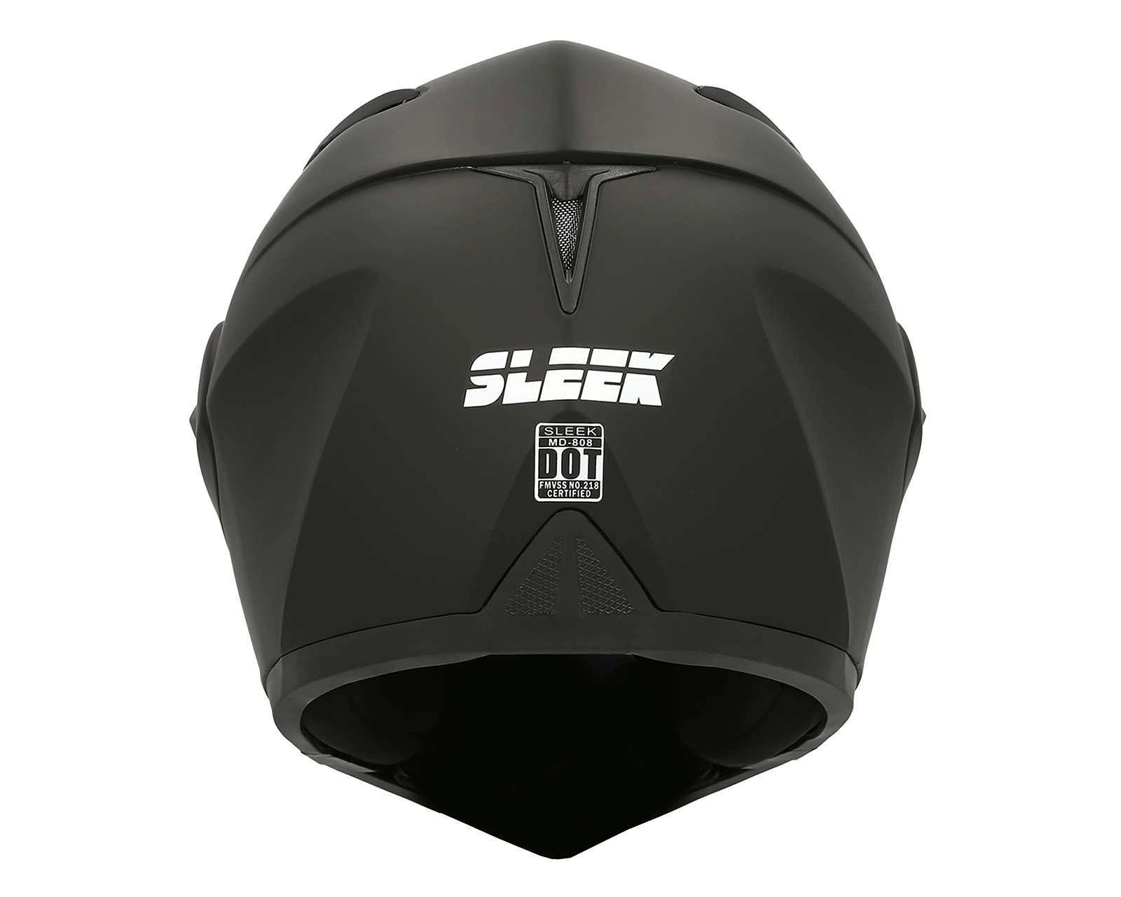 Foto 5 pulgar | Casco para Motociclista Sleek Mediano Visor Doble Negro