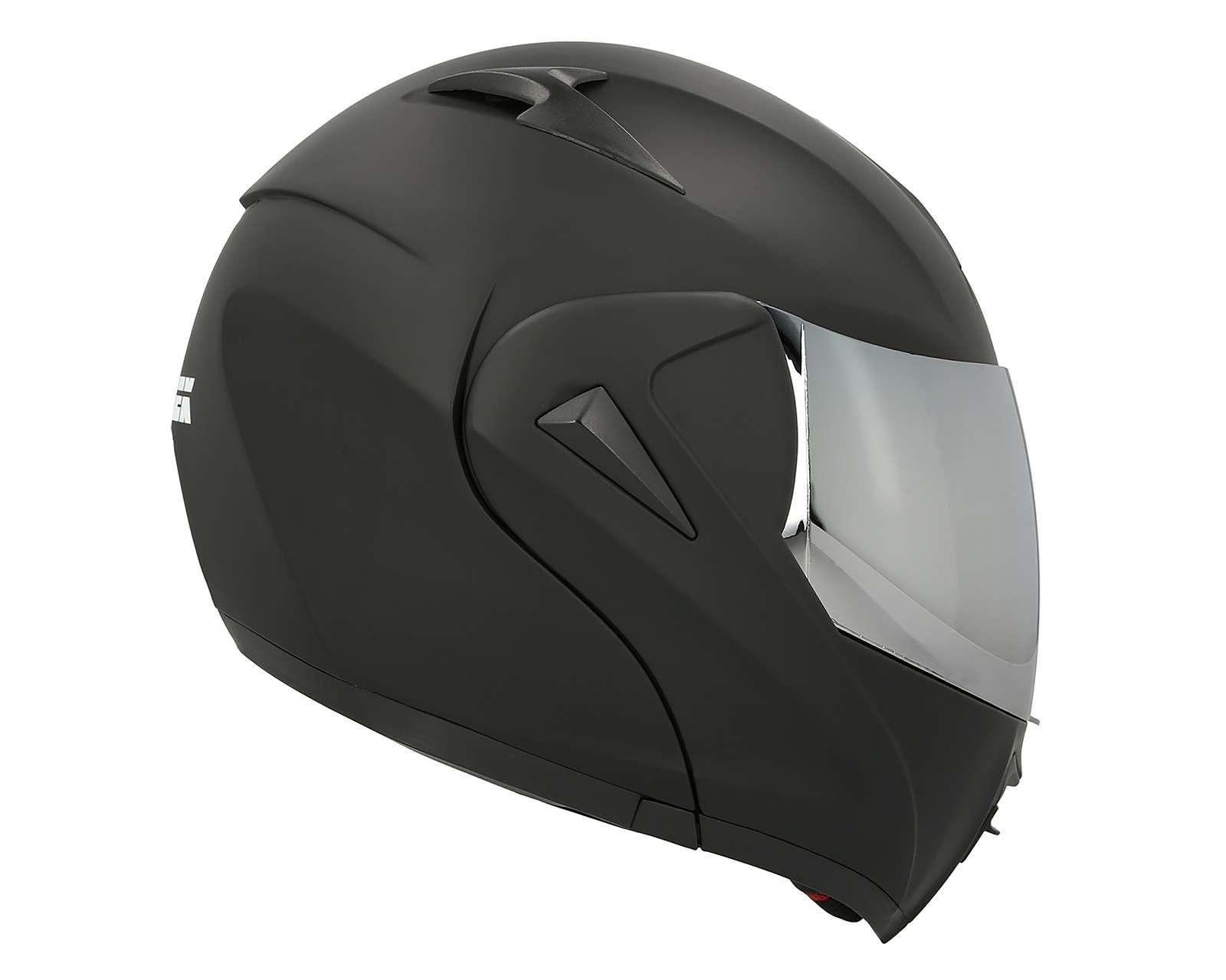 Foto 6 pulgar | Casco para Motociclista Sleek Mediano Visor Doble Negro