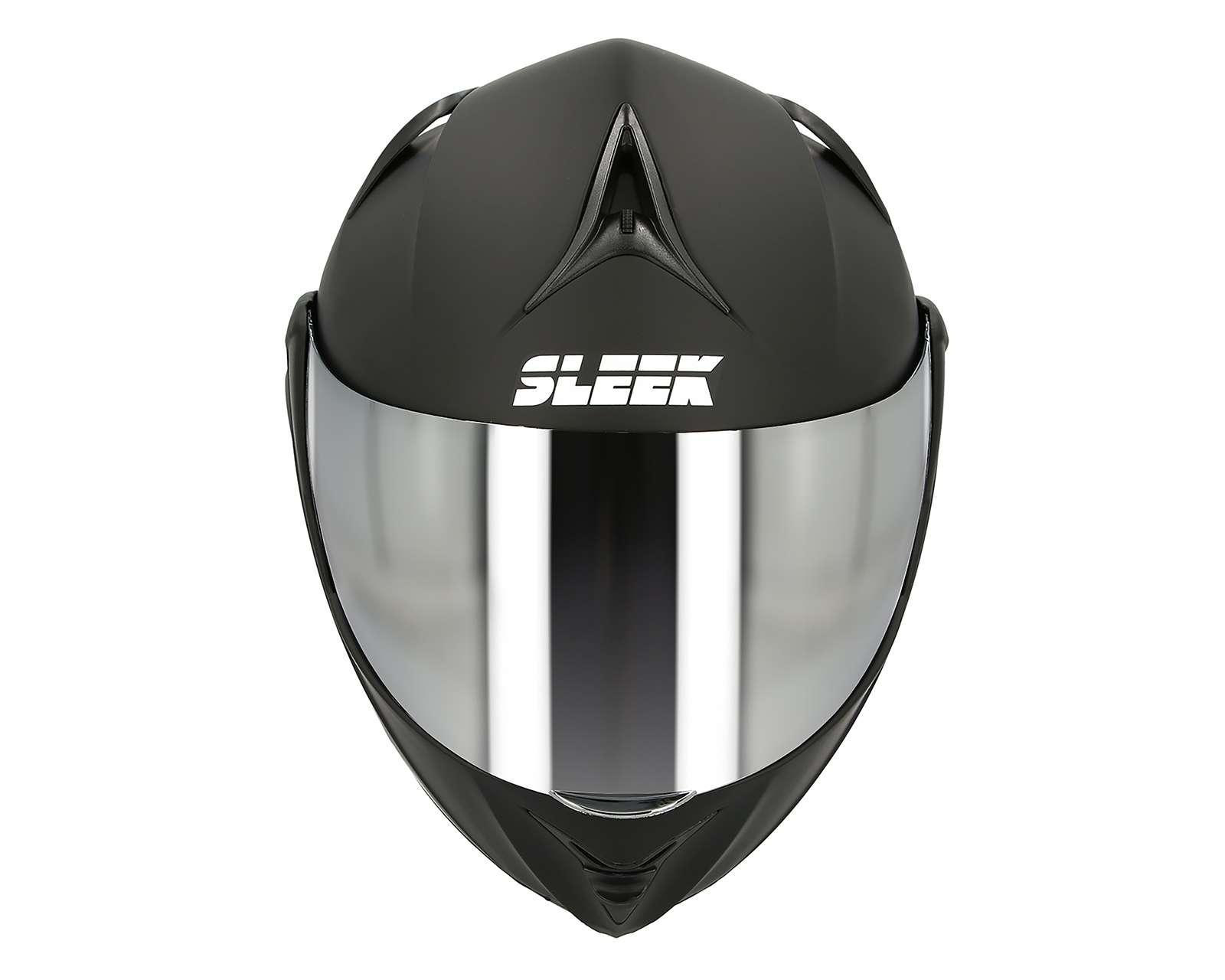 Foto 7 pulgar | Casco para Motociclista Sleek Mediano Visor Doble Negro