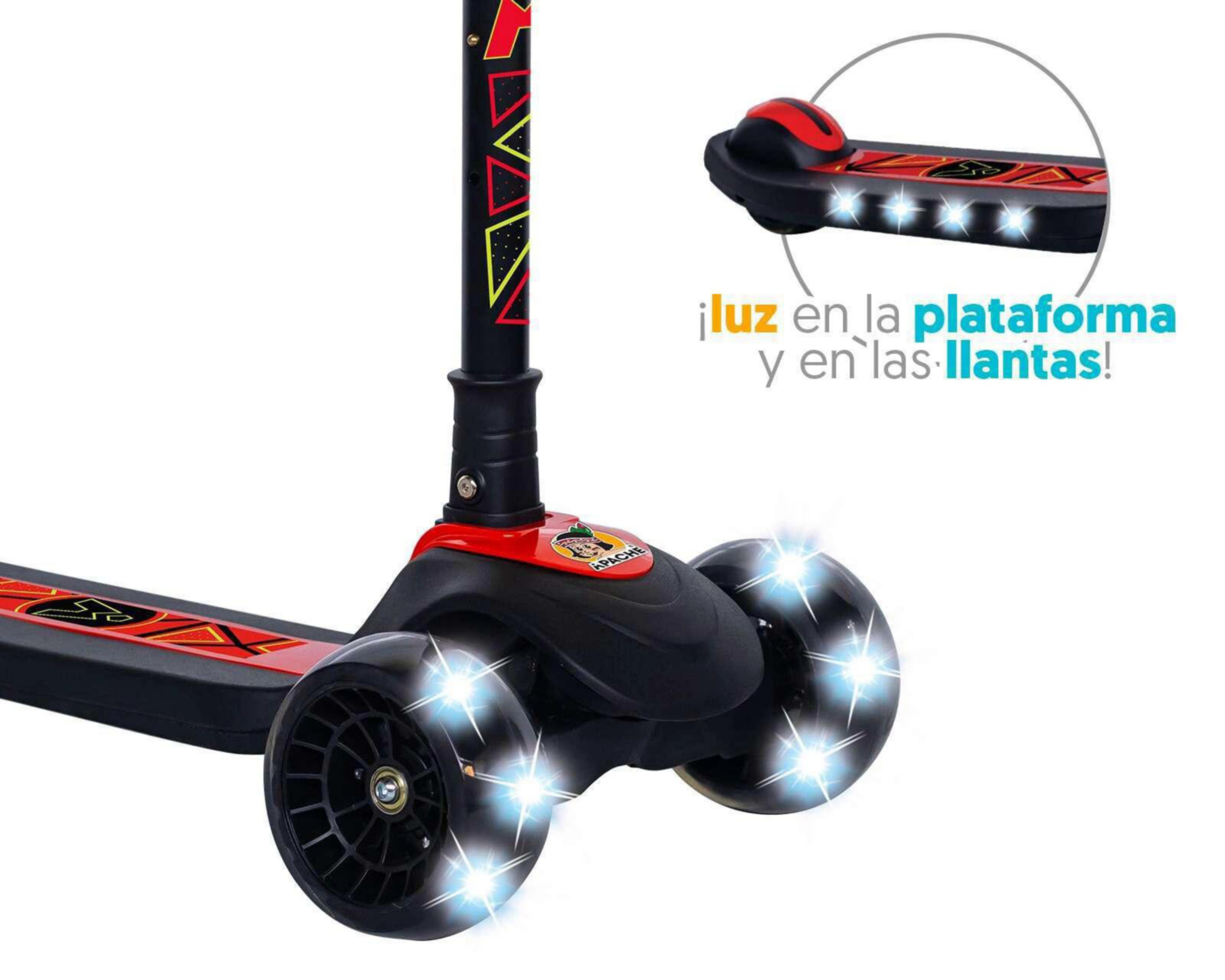 Foto 3 pulgar | Scooter Apache Triscooter con Luces