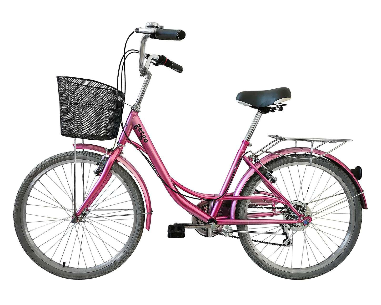 Foto 3 pulgar | Bicicleta Urbana Getgo Stylish 24" Rosa