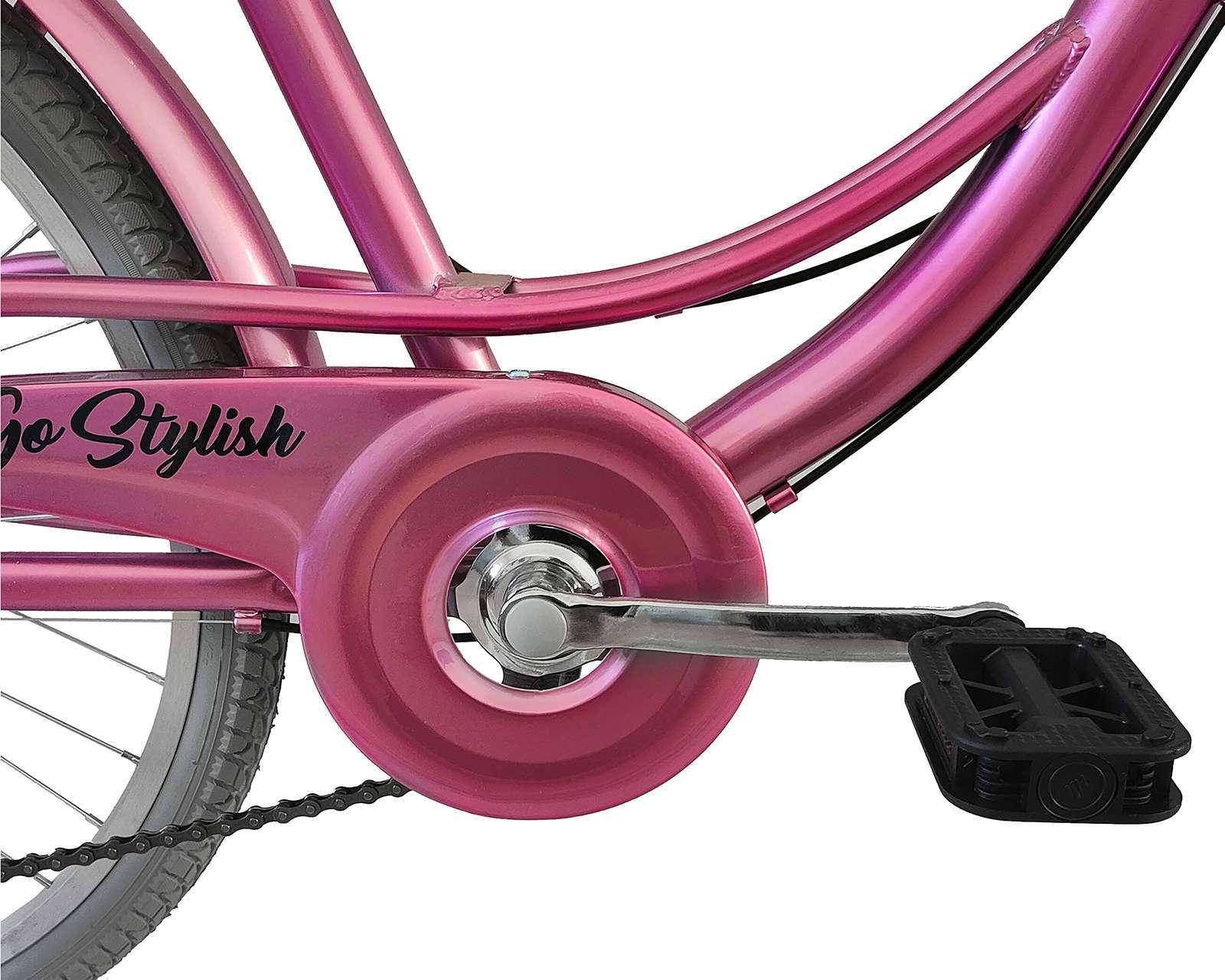 Foto 7 pulgar | Bicicleta Urbana Getgo Stylish 24" Rosa