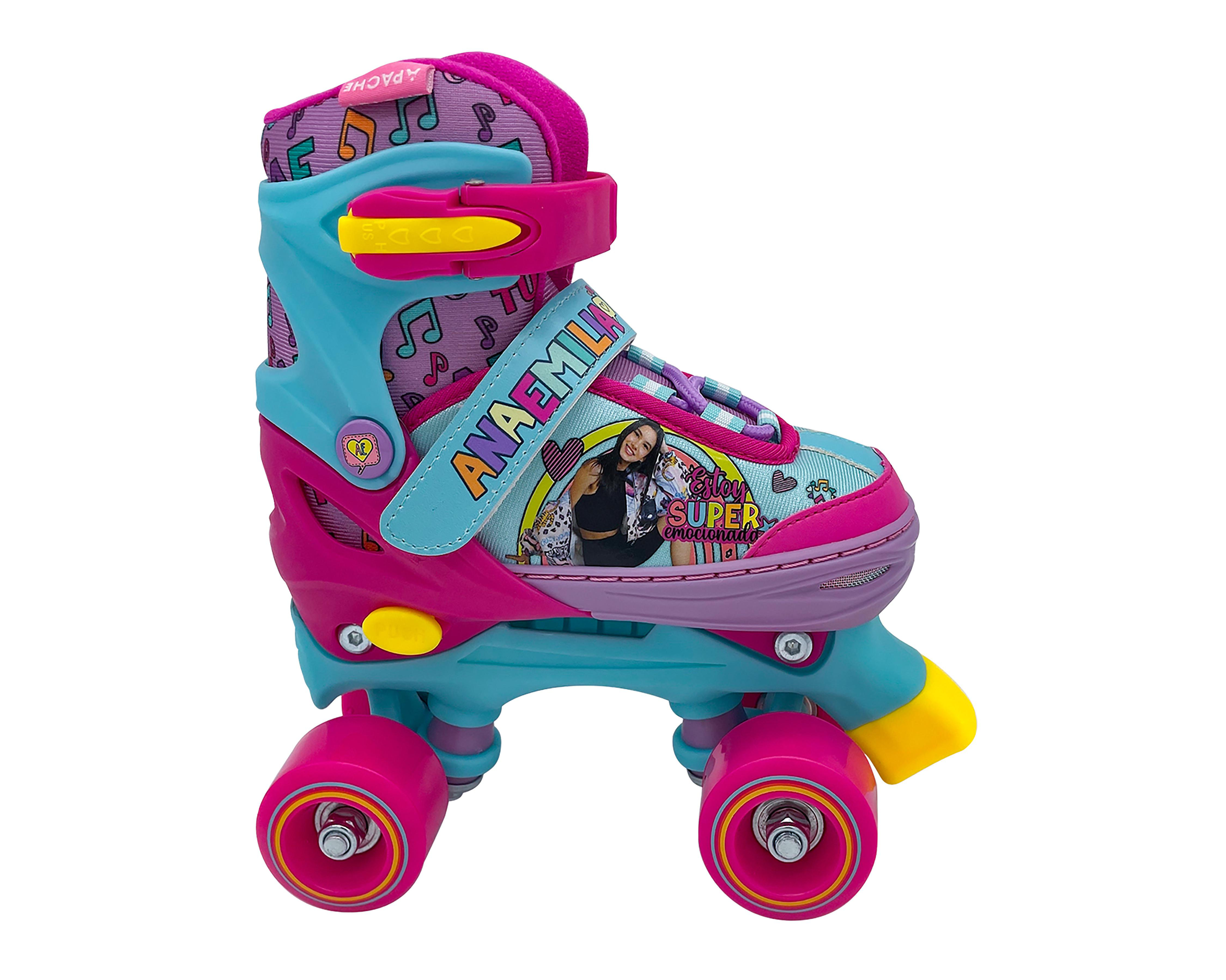 Foto 2 pulgar | Patines Apache Ana Emilia QSBANE Rosa Tallas 19 - 22