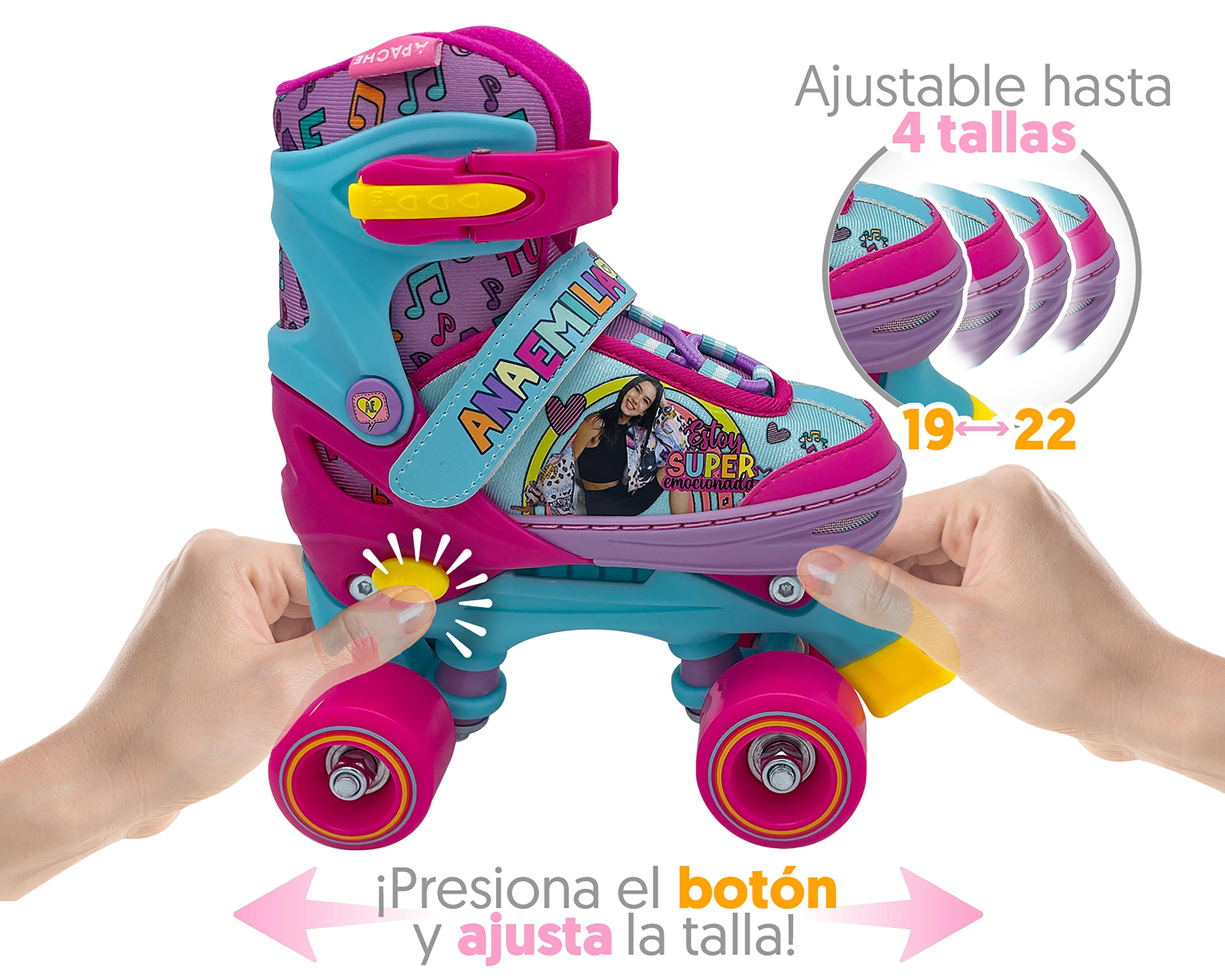 Foto 3 pulgar | Patines Apache Ana Emilia QSBANE Rosa Tallas 19 - 22