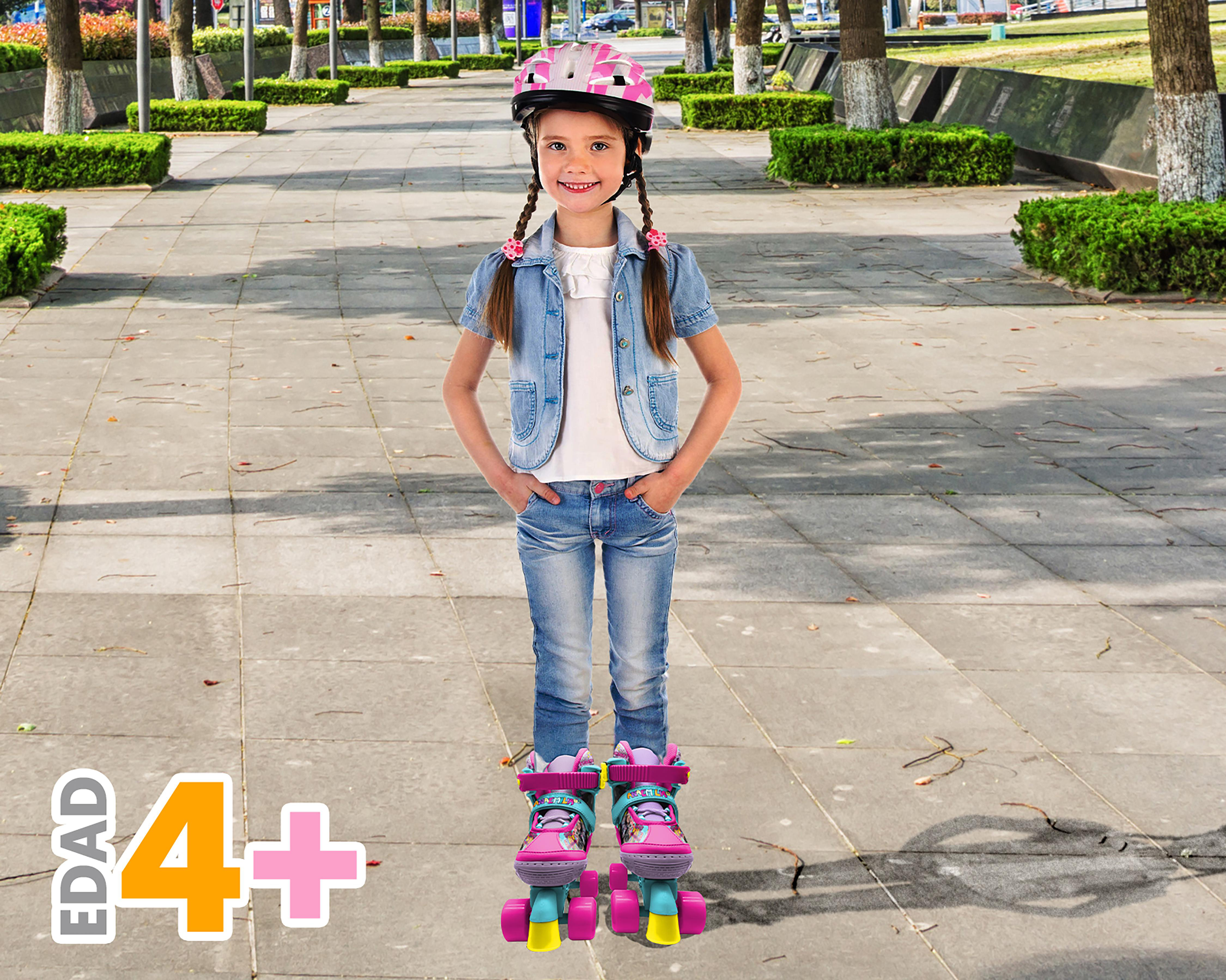 Foto 5 pulgar | Patines Apache Ana Emilia QSBANE Rosa Tallas 19 - 22