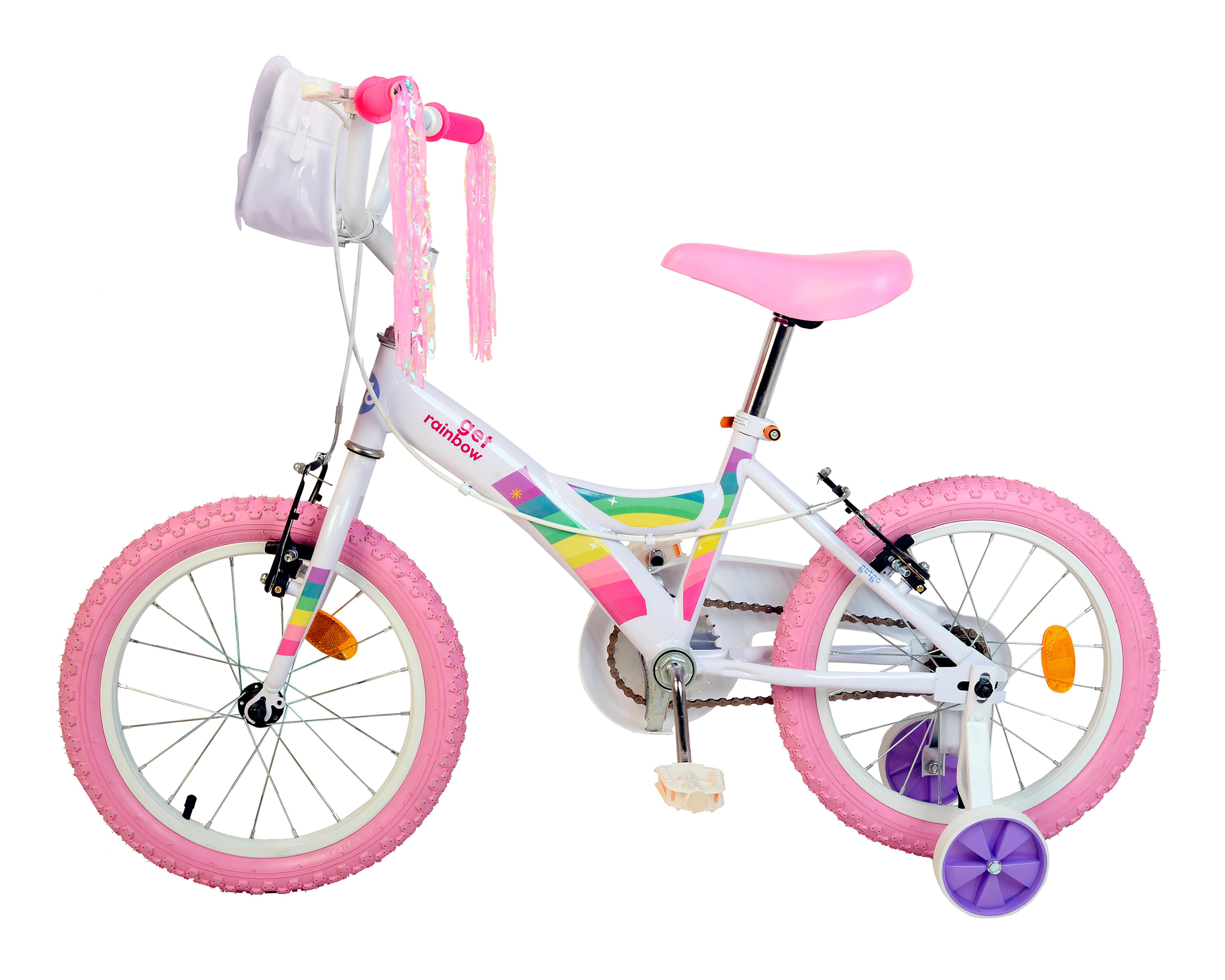 Foto 3 pulgar | Bicicleta Infantil Getgo Eainbow 16" Rosa