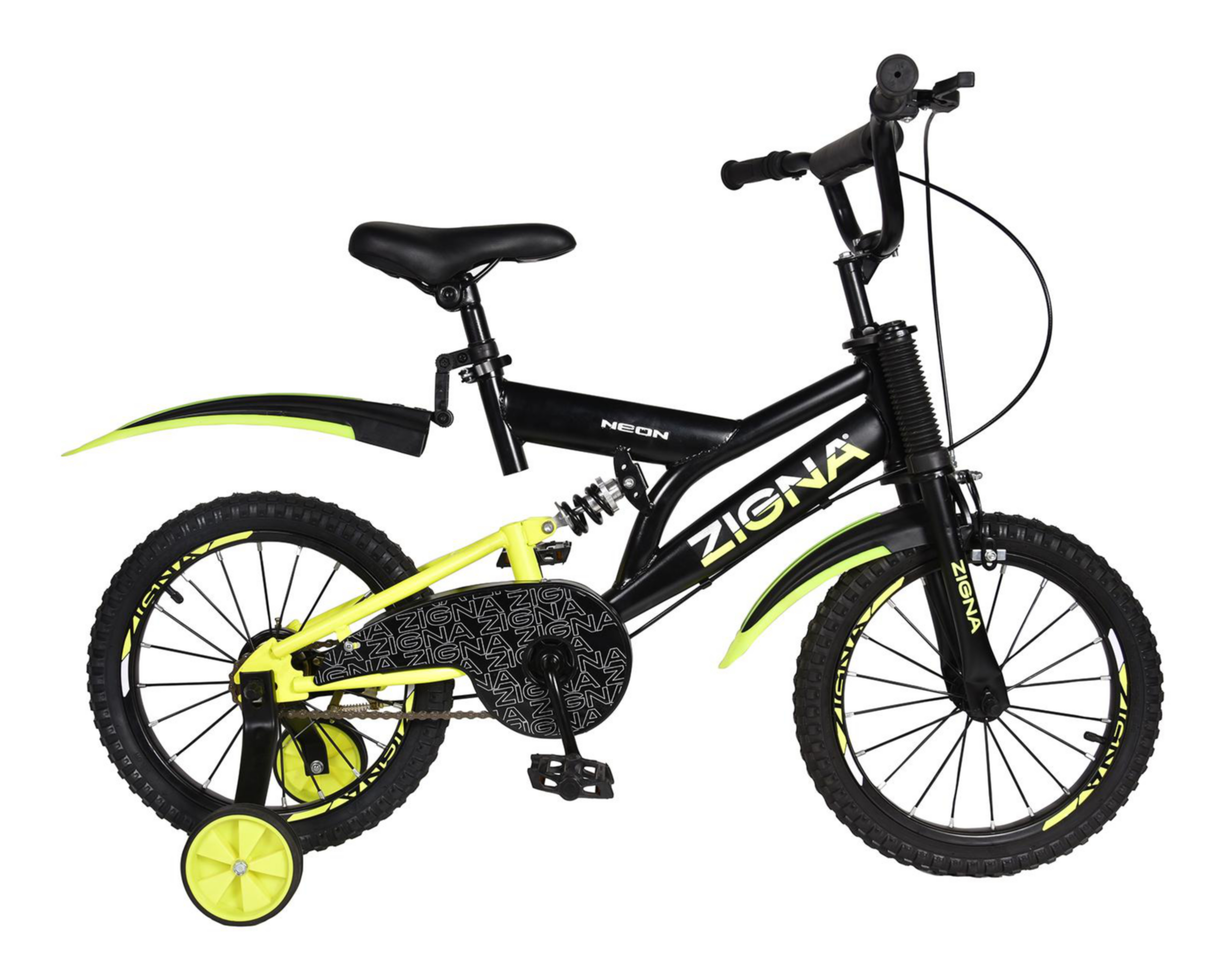 Bicicleta Infantil Zigna Neón 16" Negra